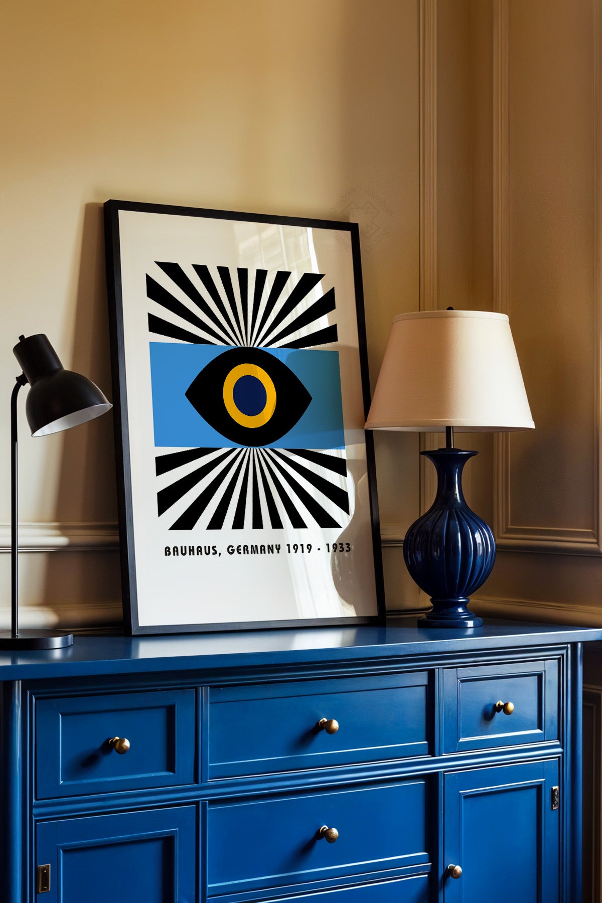 Bauhaus Serisi Siyah Çerçeveli Poster, Tablo No:114