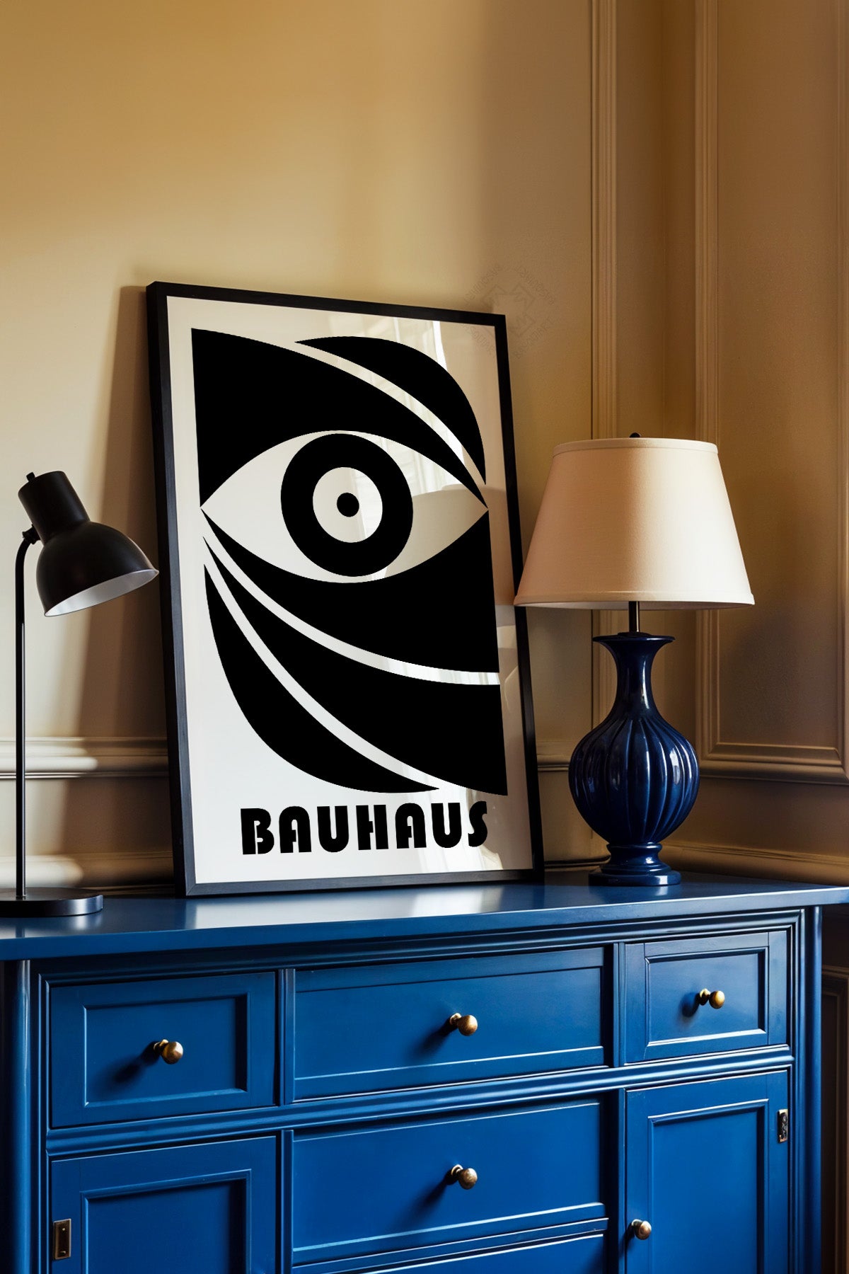 Bauhaus Serisi Siyah Çerçeveli Poster, Tablo No:61
