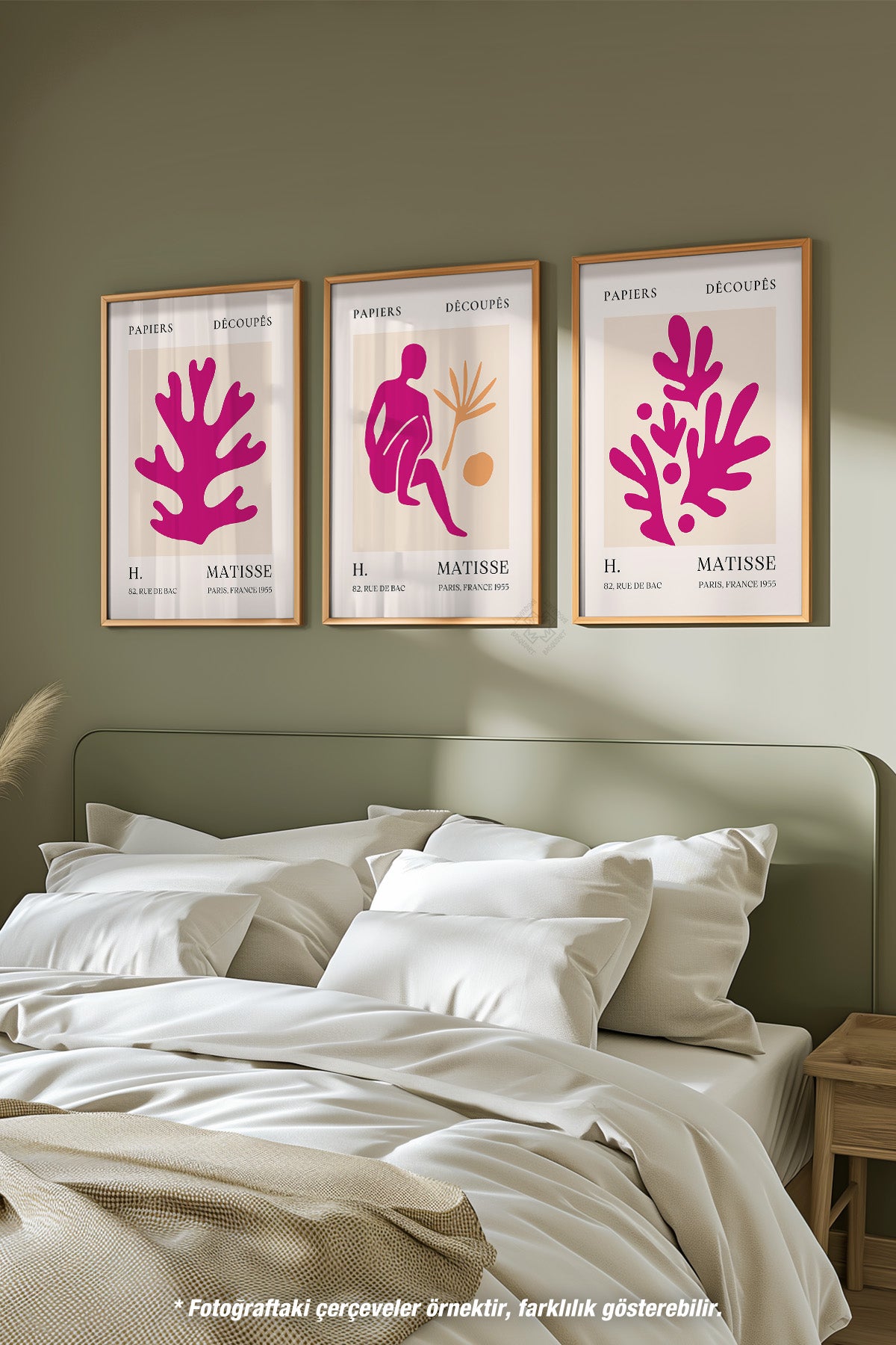 Matisse Modern 3'lü Ahşap Çerçeveli Poster, Tablo Seti No:23