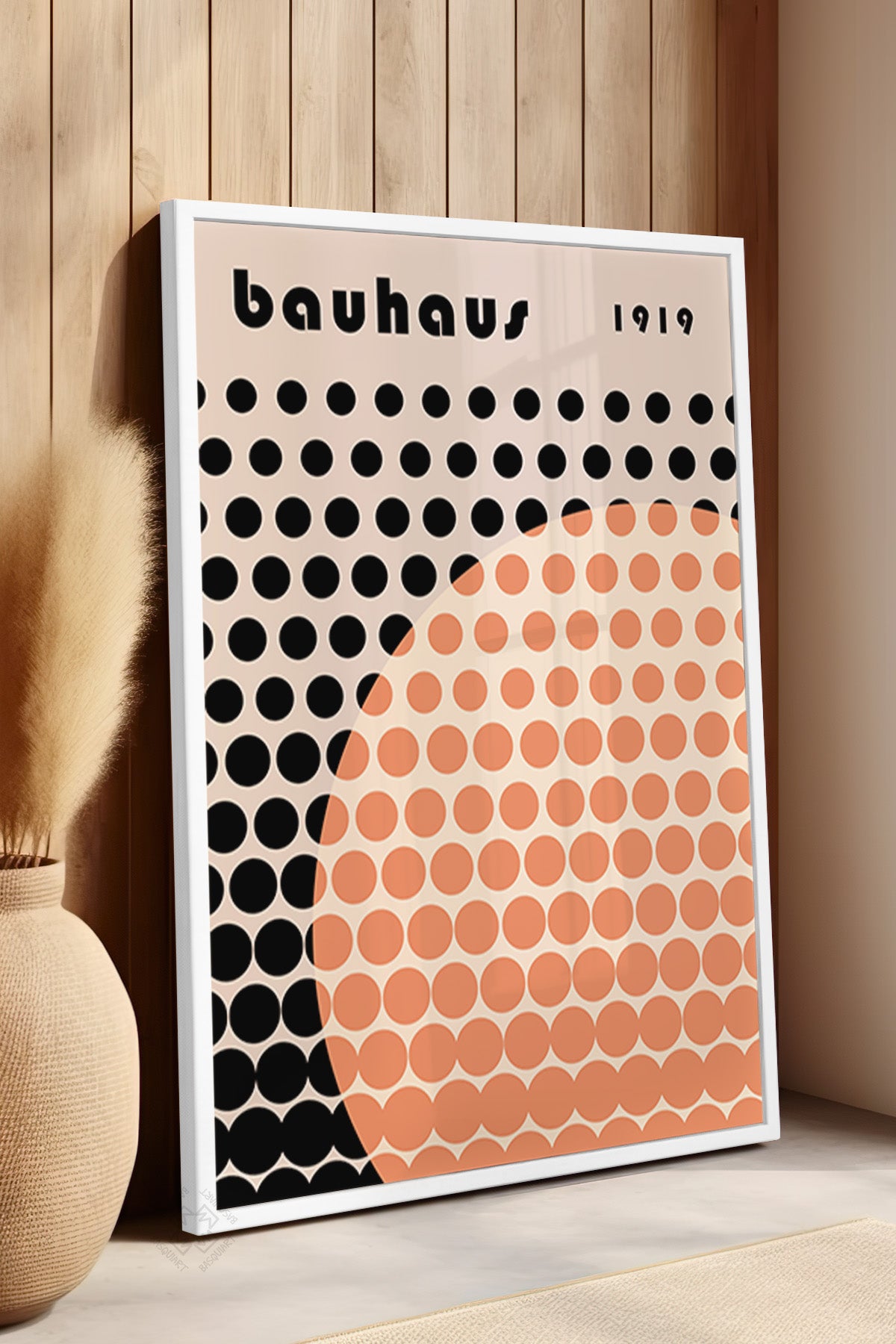 Bauhaus Serisi Beyaz Çerçeveli Poster, Tablo No:71