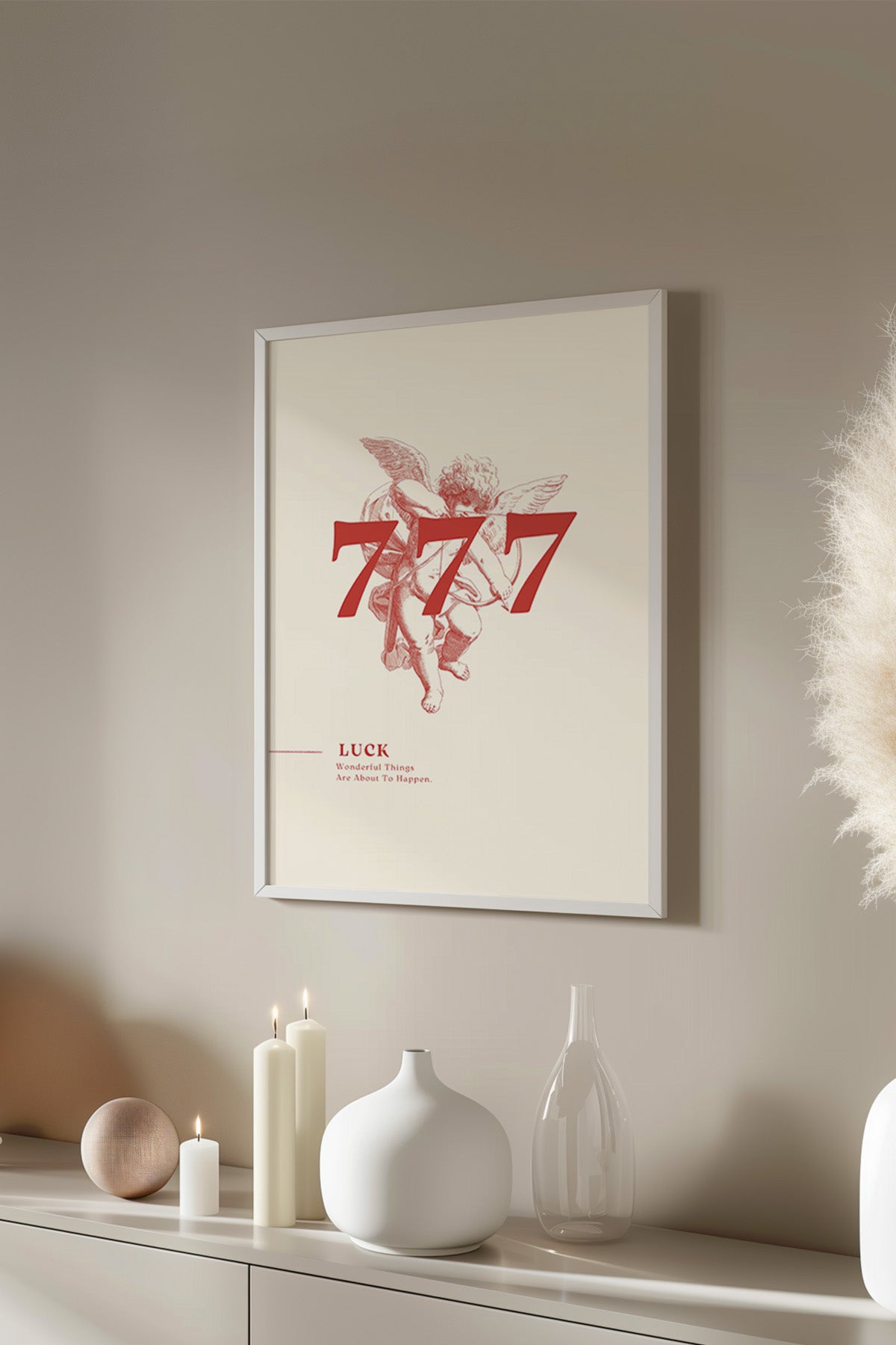 Lucky You Serisi Beyaz Çerçeveli Poster, Tablo Duvar Dekoru No:66