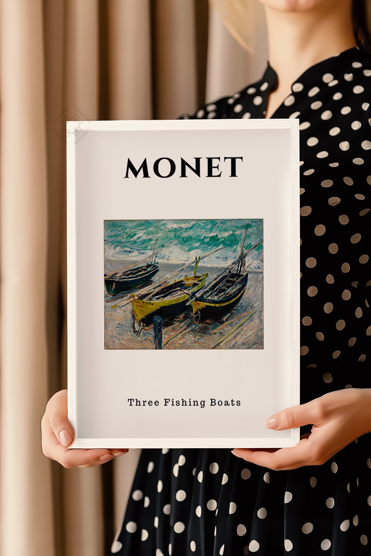 Claude Monet Serisi Beyaz Çerçeveli Poster, Tablo Duvar Dekoru No:10