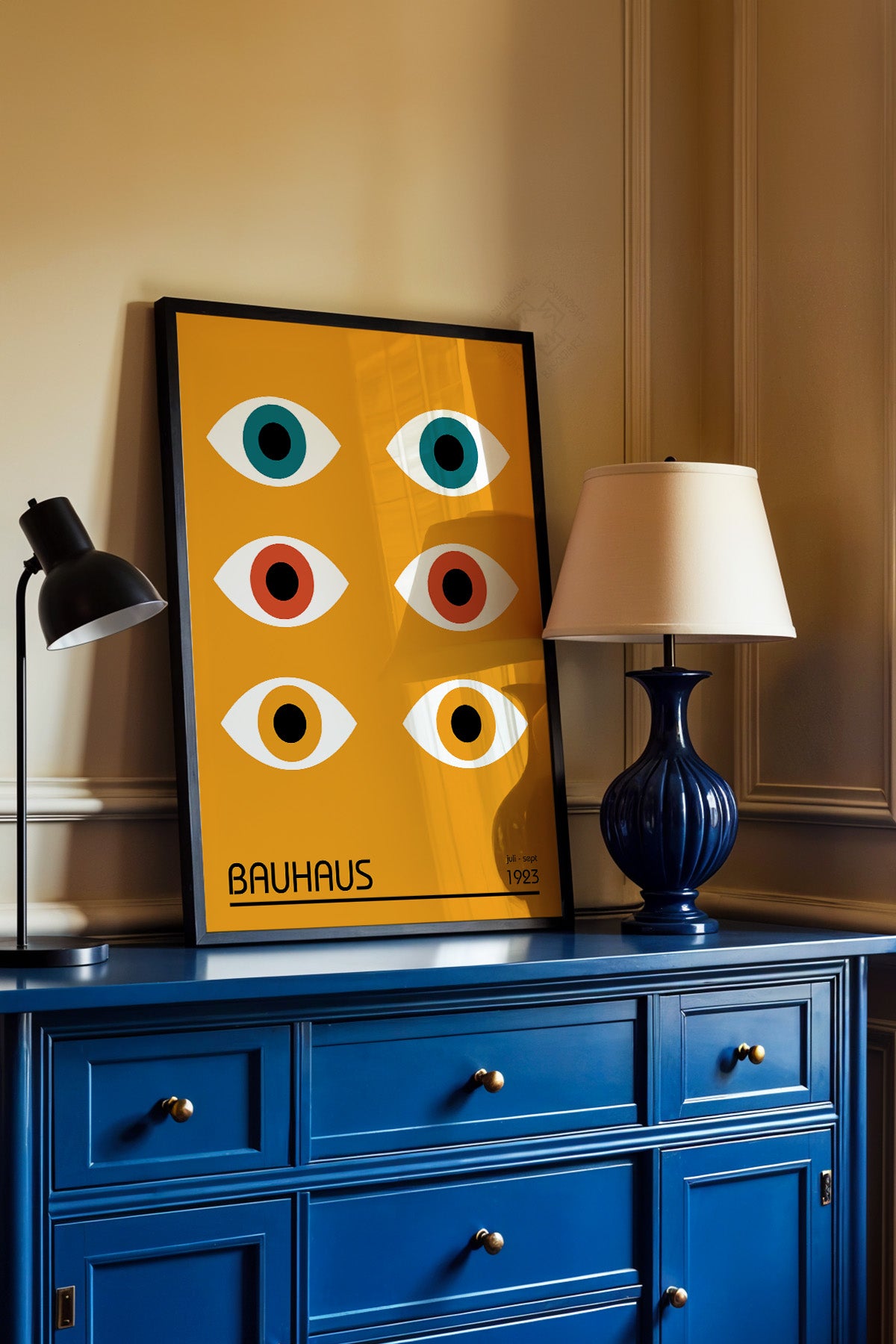 Bauhaus Serisi Siyah Çerçeveli Poster, Tablo No:25