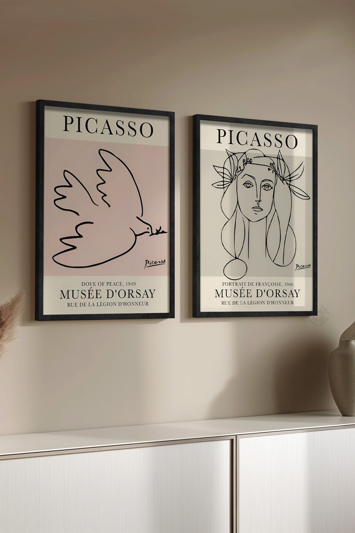 Picasso 2'li Siyah Çerçeveli Poster, Tablo Seti No:23