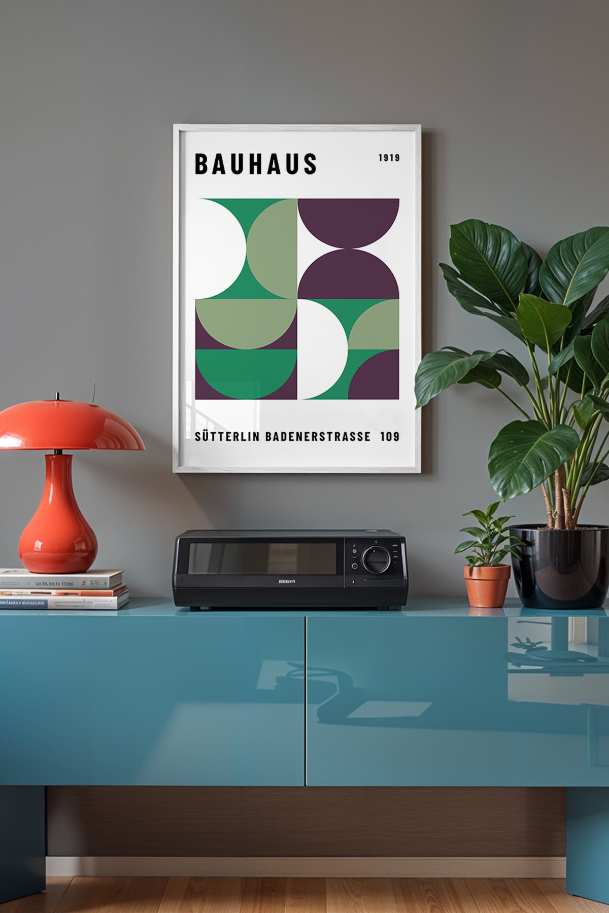 Bauhaus Serisi Beyaz Çerçeveli Poster, Tablo No:92