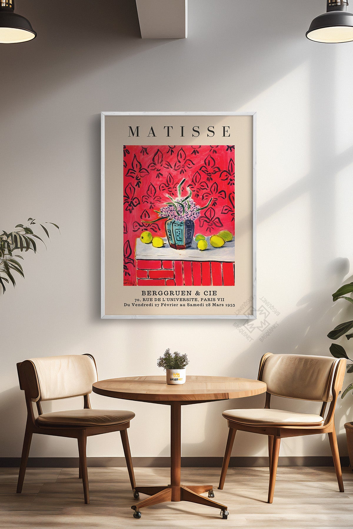 Henri Matisse Serisi Beyaz Çerçeveli Poster, Tablo Duvar Dekoru No:11