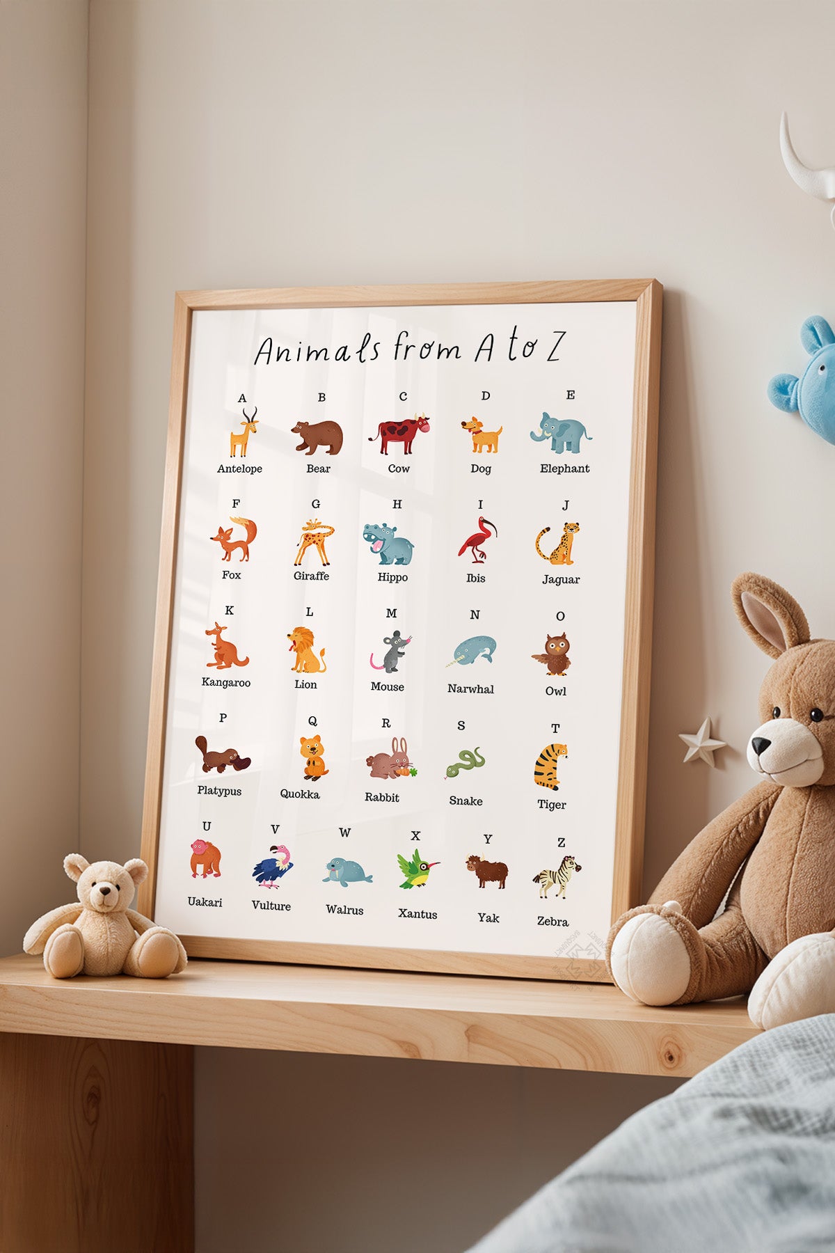 Çocuk Odası, Bebek Odası Ahşap Çerçeveli Poster, Tablo No:184