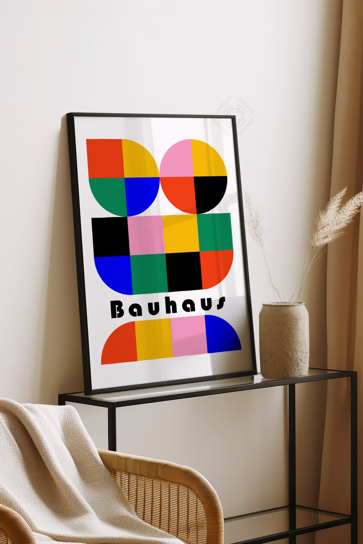 Bauhaus Serisi Siyah Çerçeveli Poster, Tablo No:13