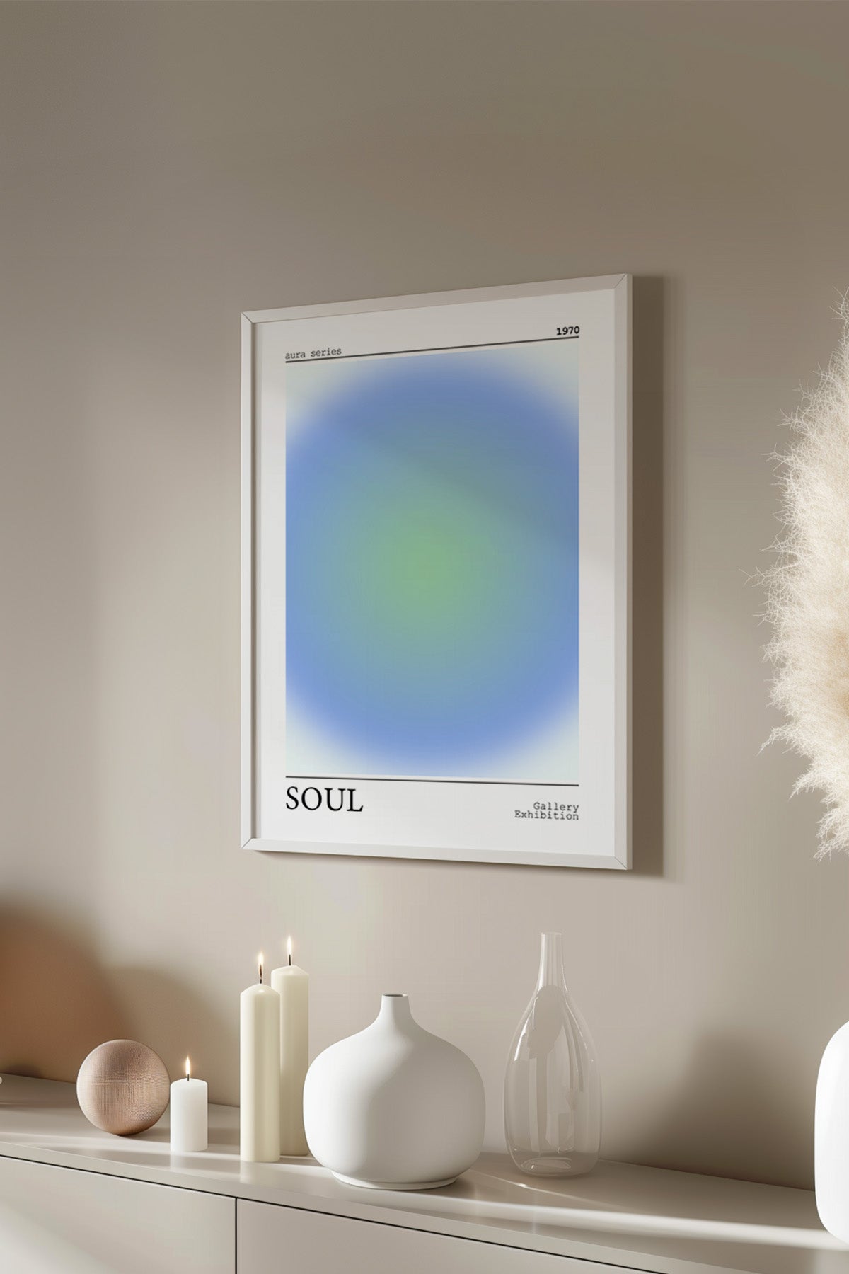 Aura Serisi Beyaz Çerçeveli Poster, Tablo No:62