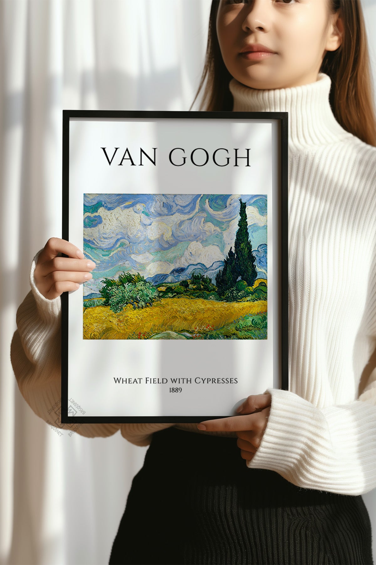 Vincent Van Gogh Serisi Siyah Çerçeveli Poster, Tablo Duvar Dekoru No:4