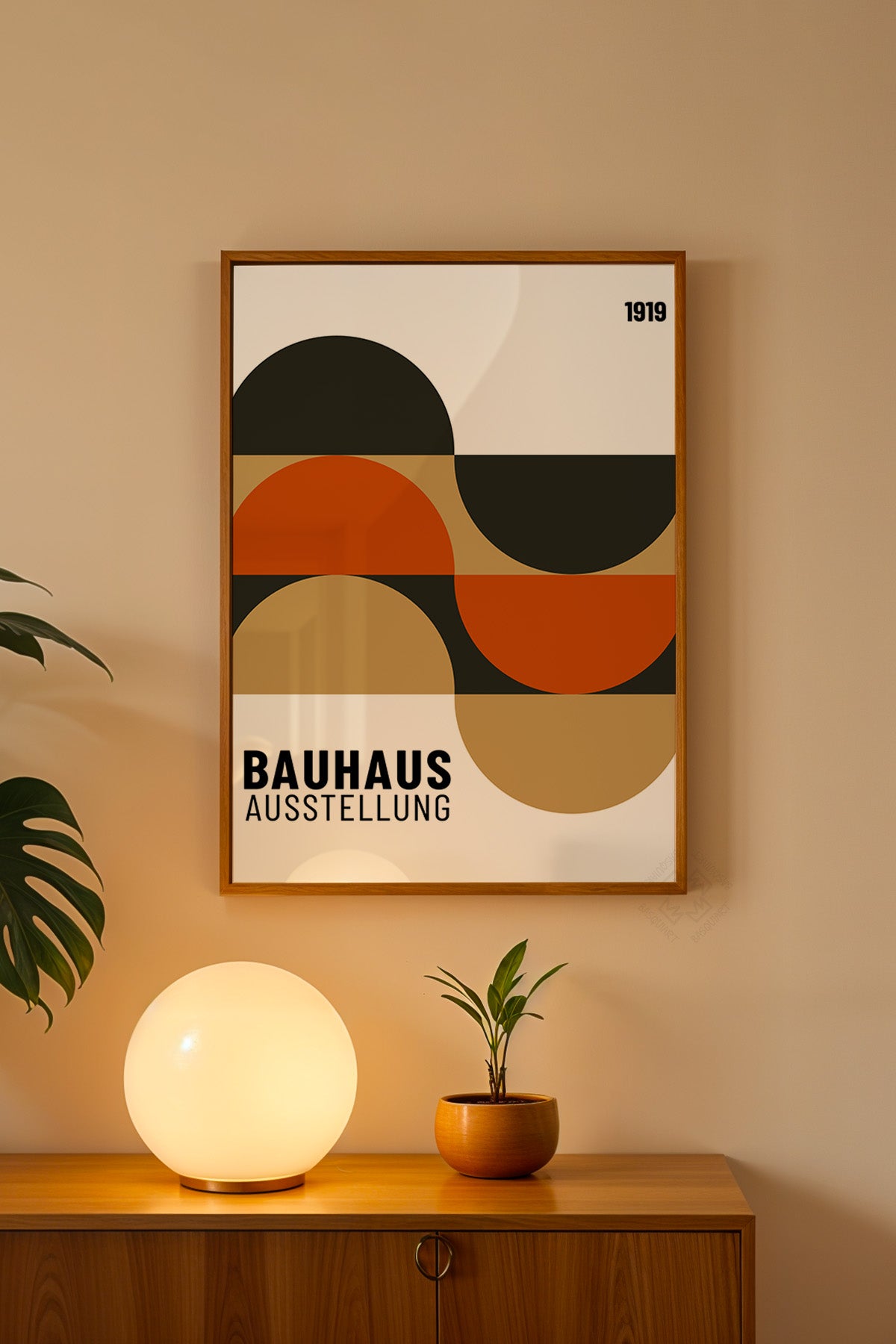 Bauhaus Serisi Ahşap Çerçeveli Poster, Tablo No:89