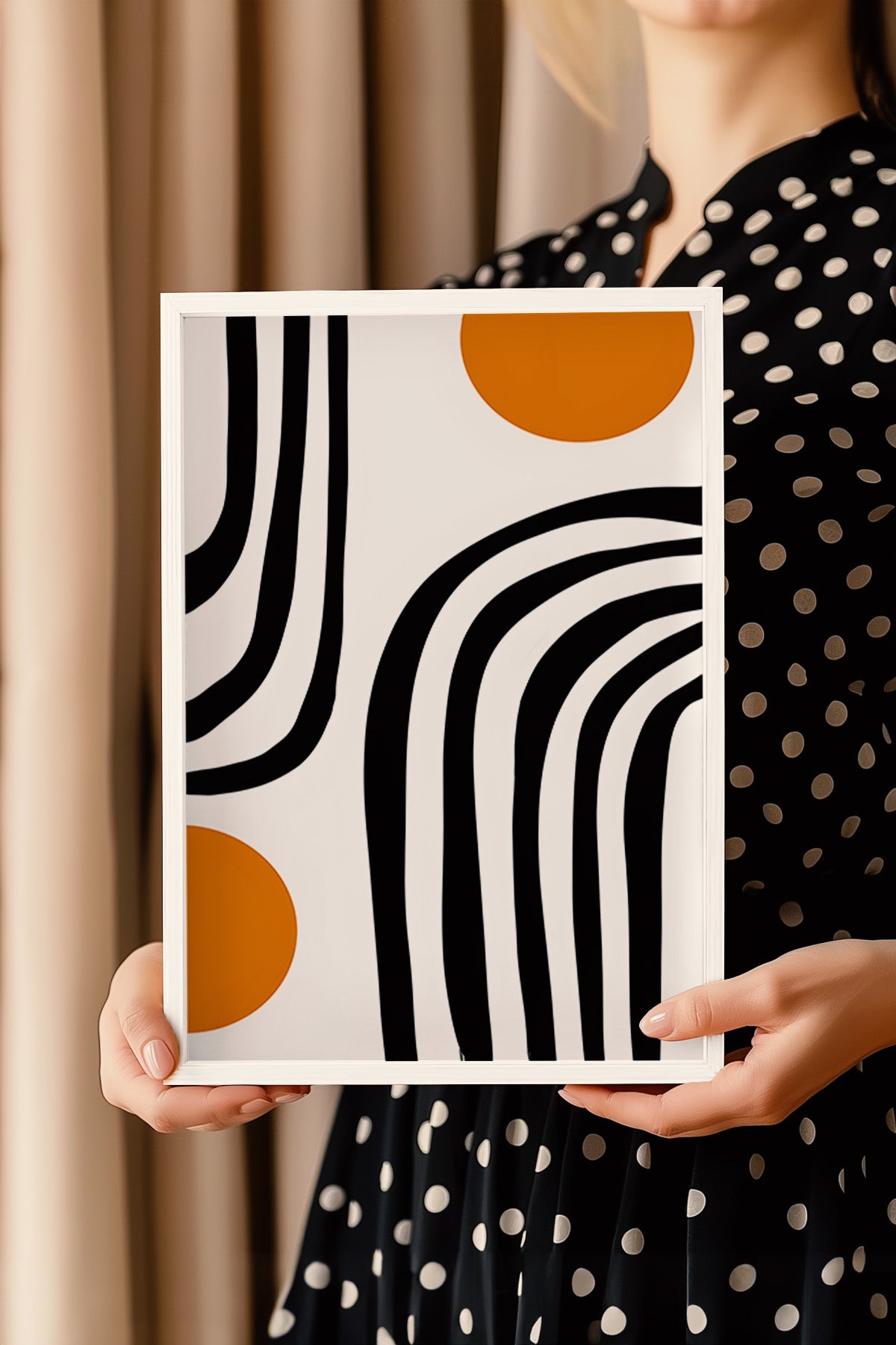Bauhaus Serisi Beyaz Çerçeveli Poster, Tablo No:105