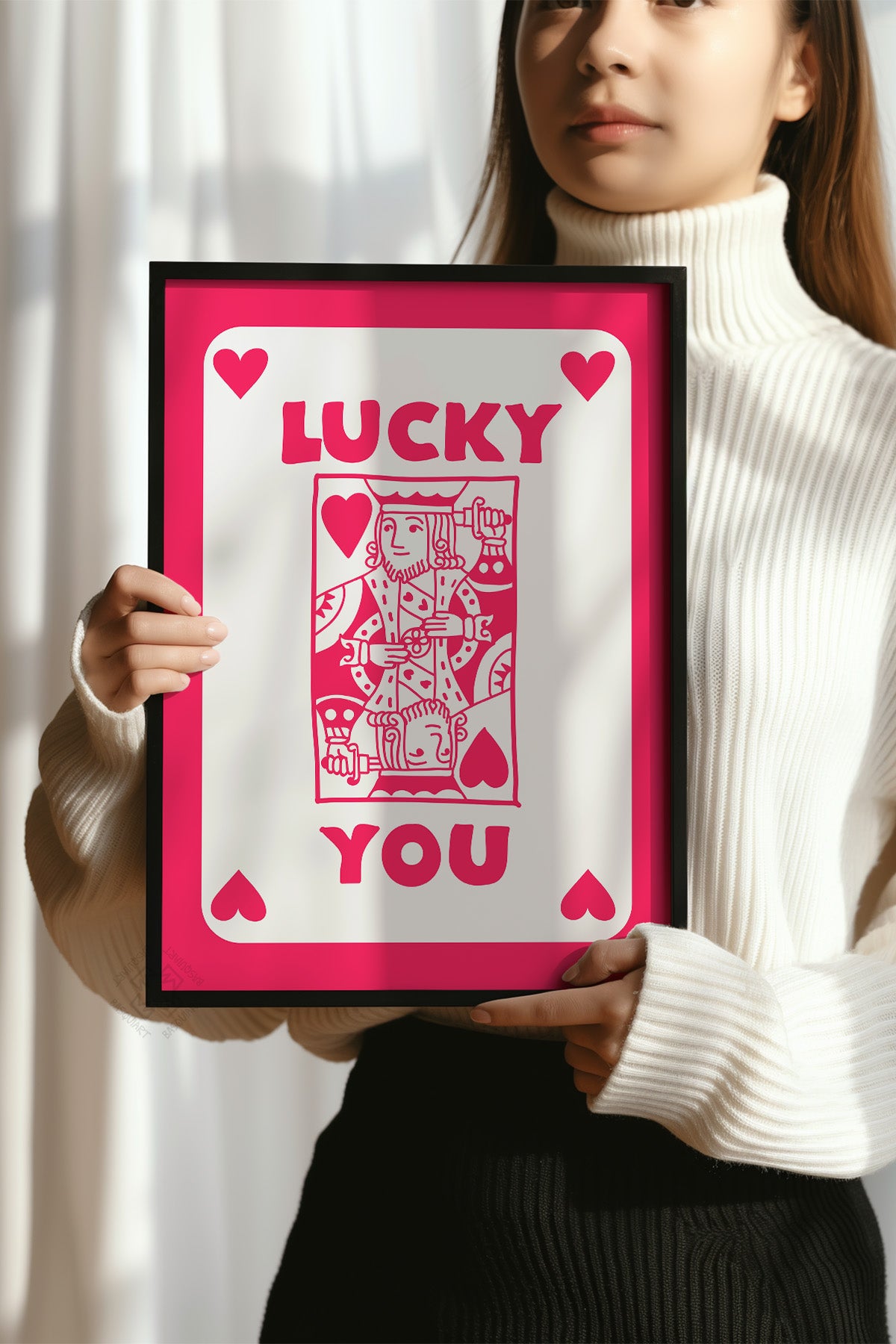 Lucky You Serisi Siyah Çerçeveli Poster, Tablo Duvar Dekoru No:84