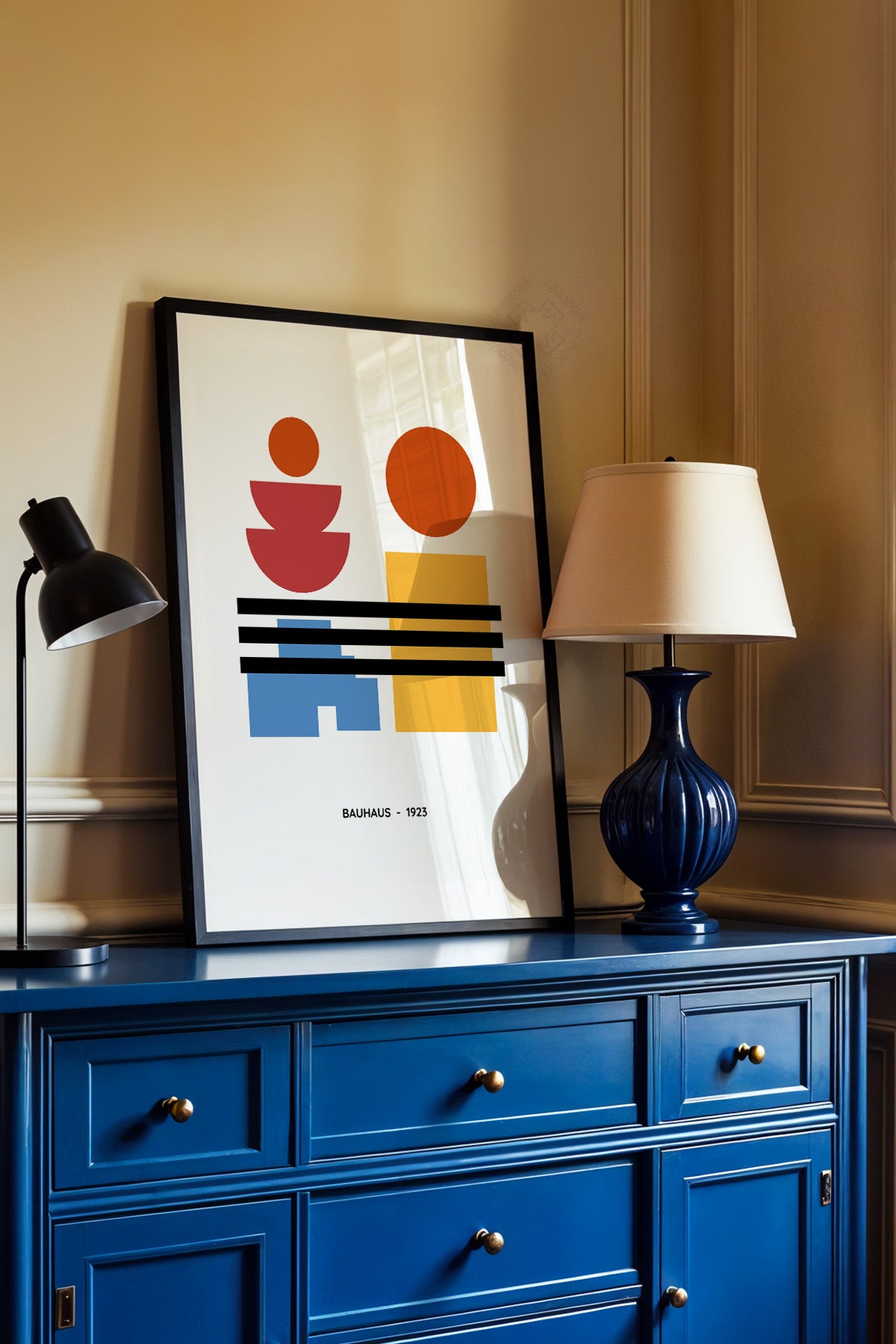 Bauhaus Serisi Siyah Çerçeveli Poster, Tablo No:107