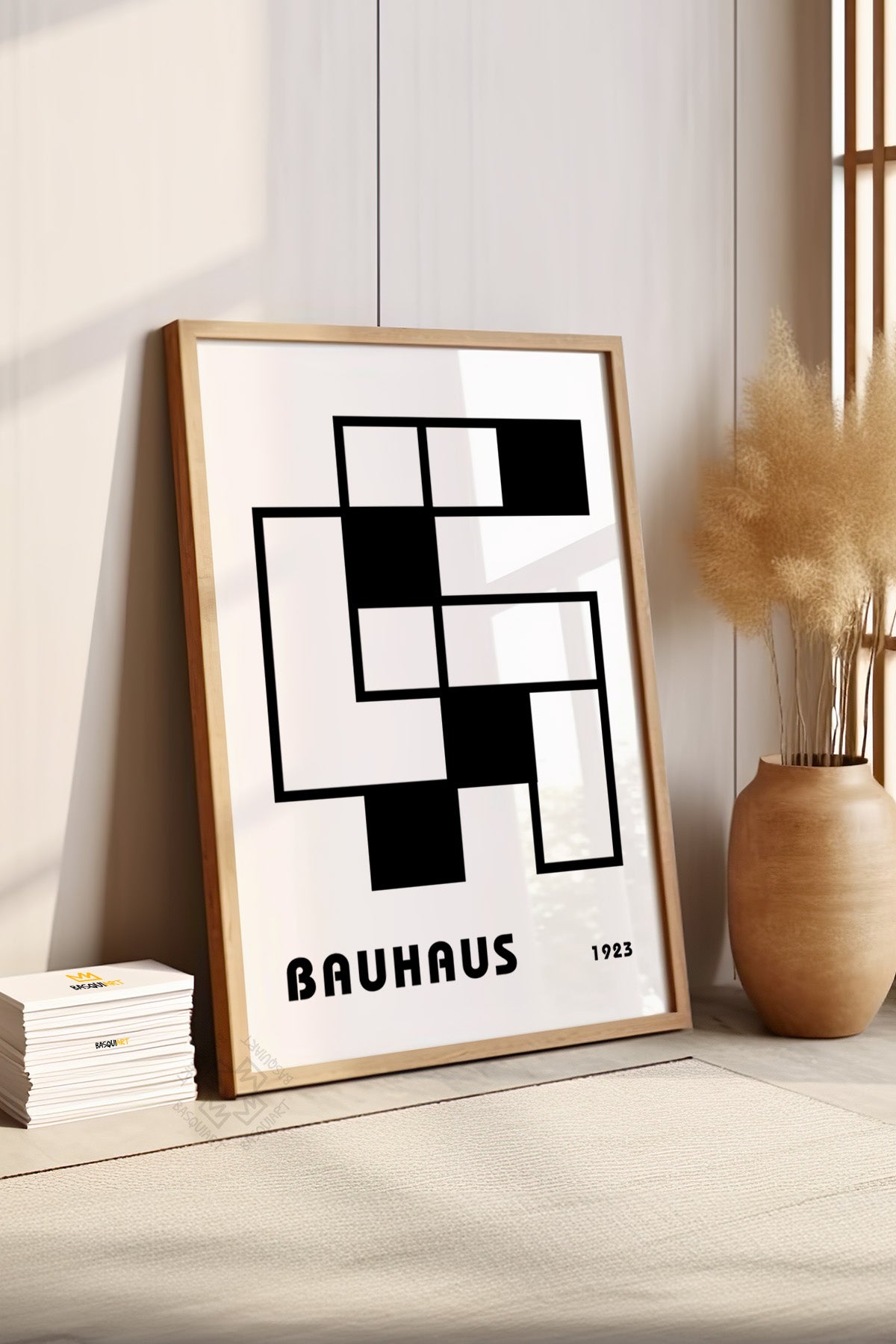Bauhaus Serisi Ahşap Çerçeveli Poster, Tablo No:51