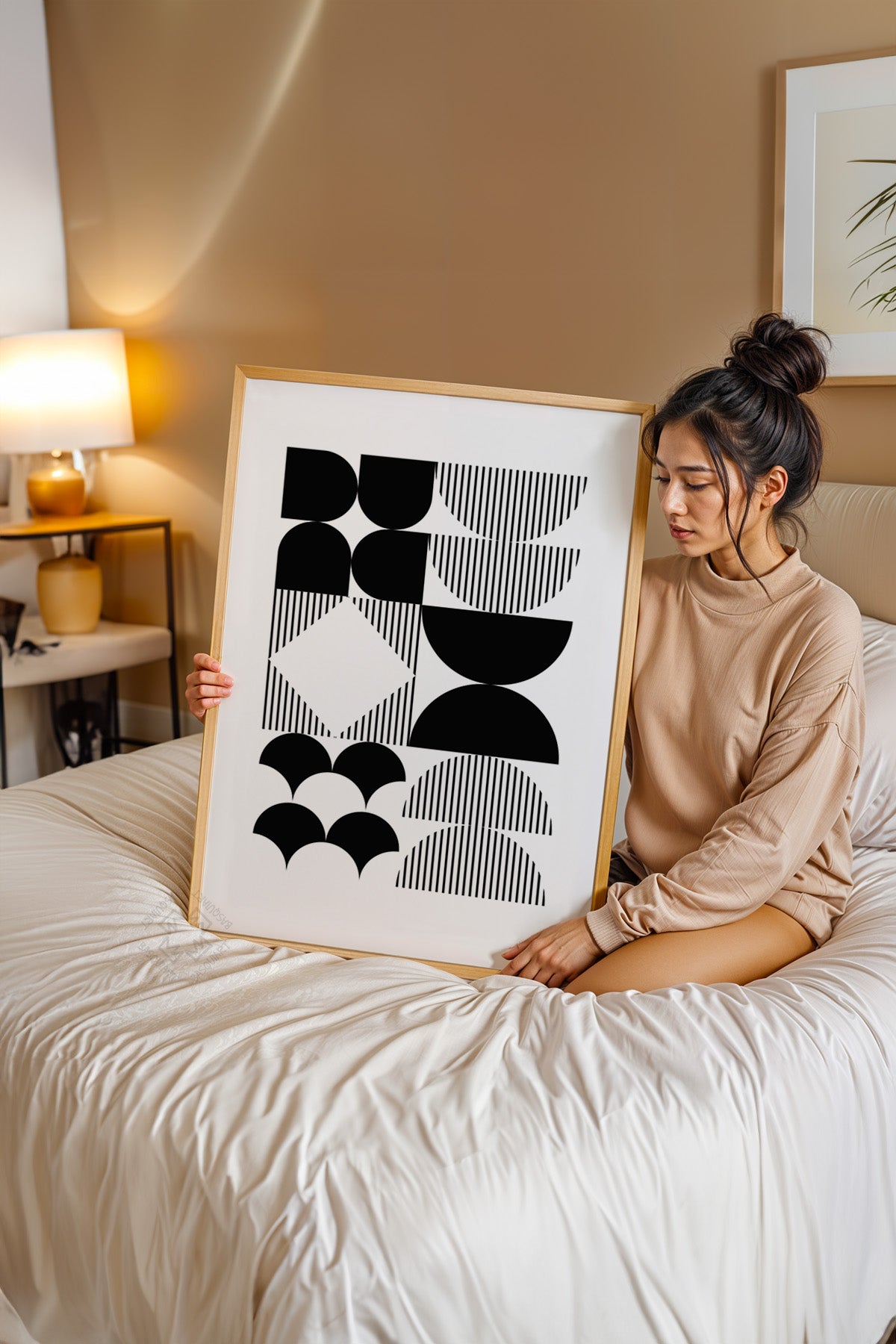 Bauhaus Serisi Ahşap Çerçeveli Poster, Tablo No:108