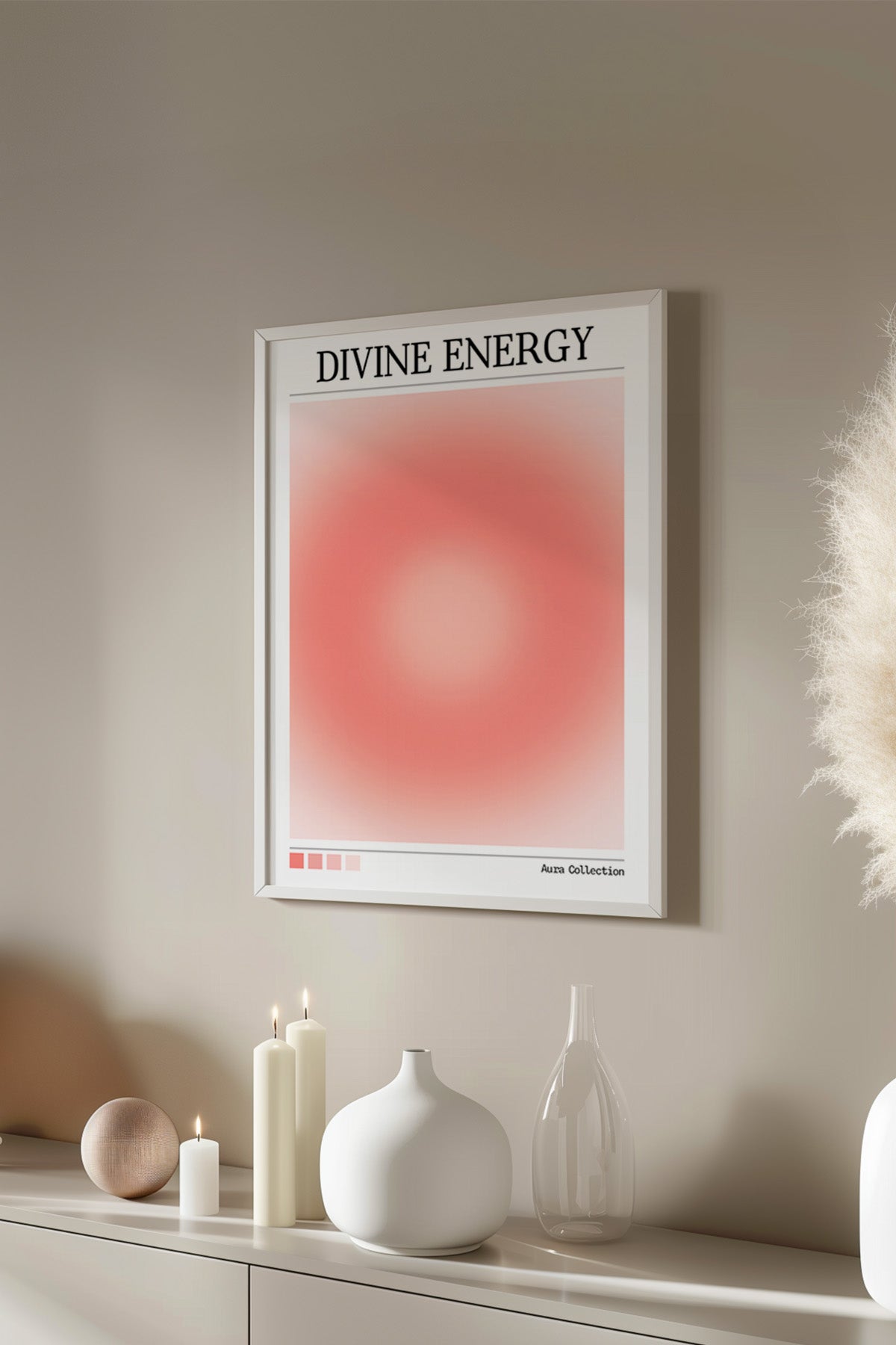 Aura Serisi Beyaz Çerçeveli Poster, Tablo No:140