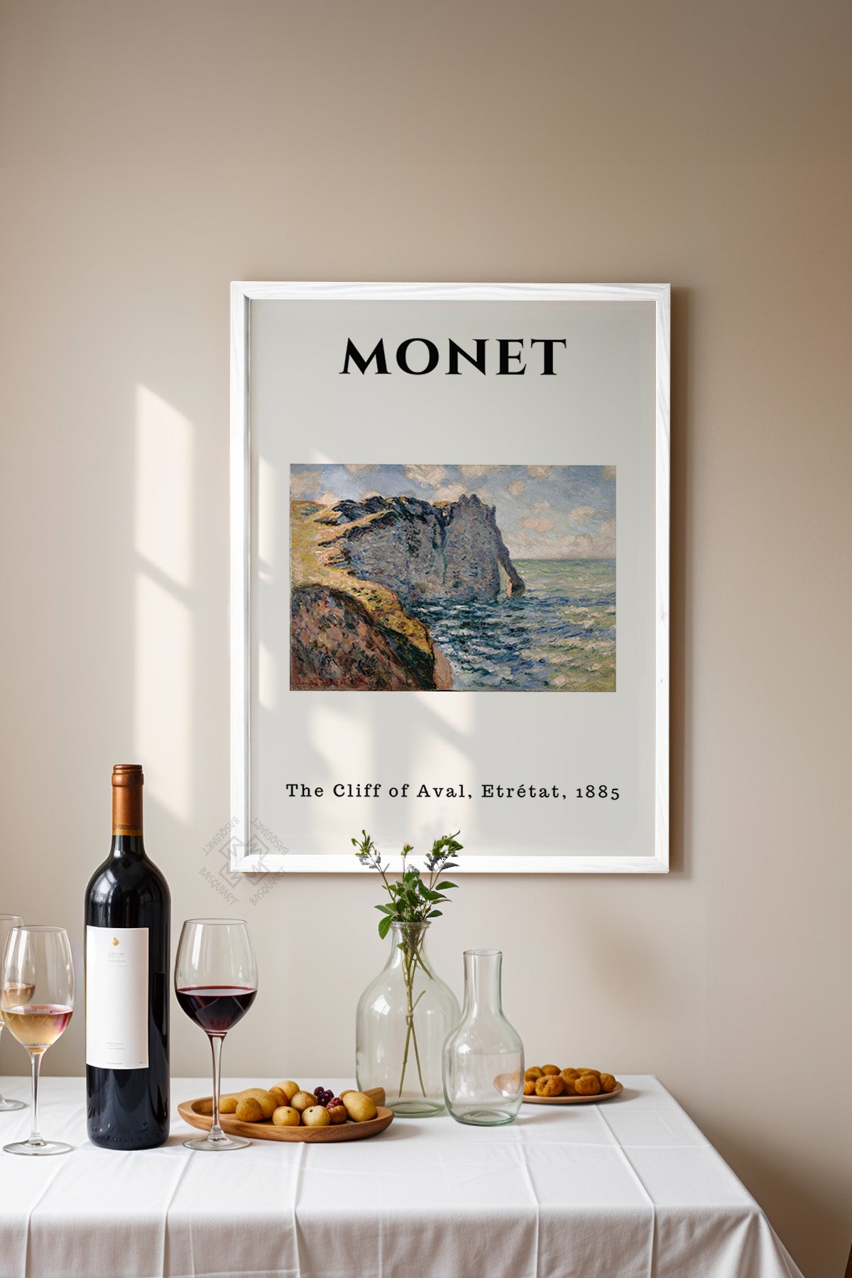 Claude Monet Serisi Beyaz Çerçeveli Poster, Tablo Duvar Dekoru No:19