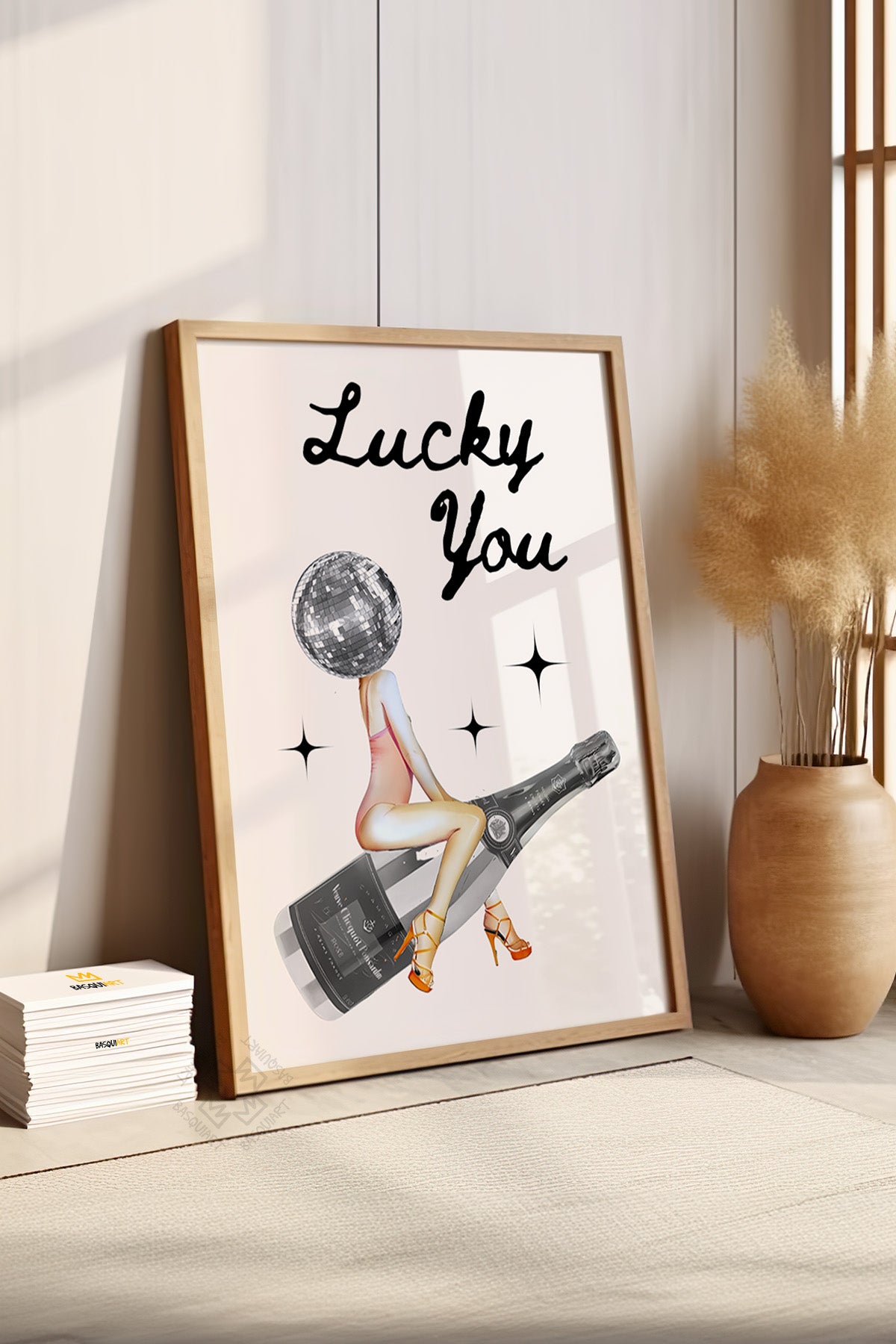 Lucky You Serisi Ahşap Çerçeveli Poster, Tablo Duvar Dekoru No:110