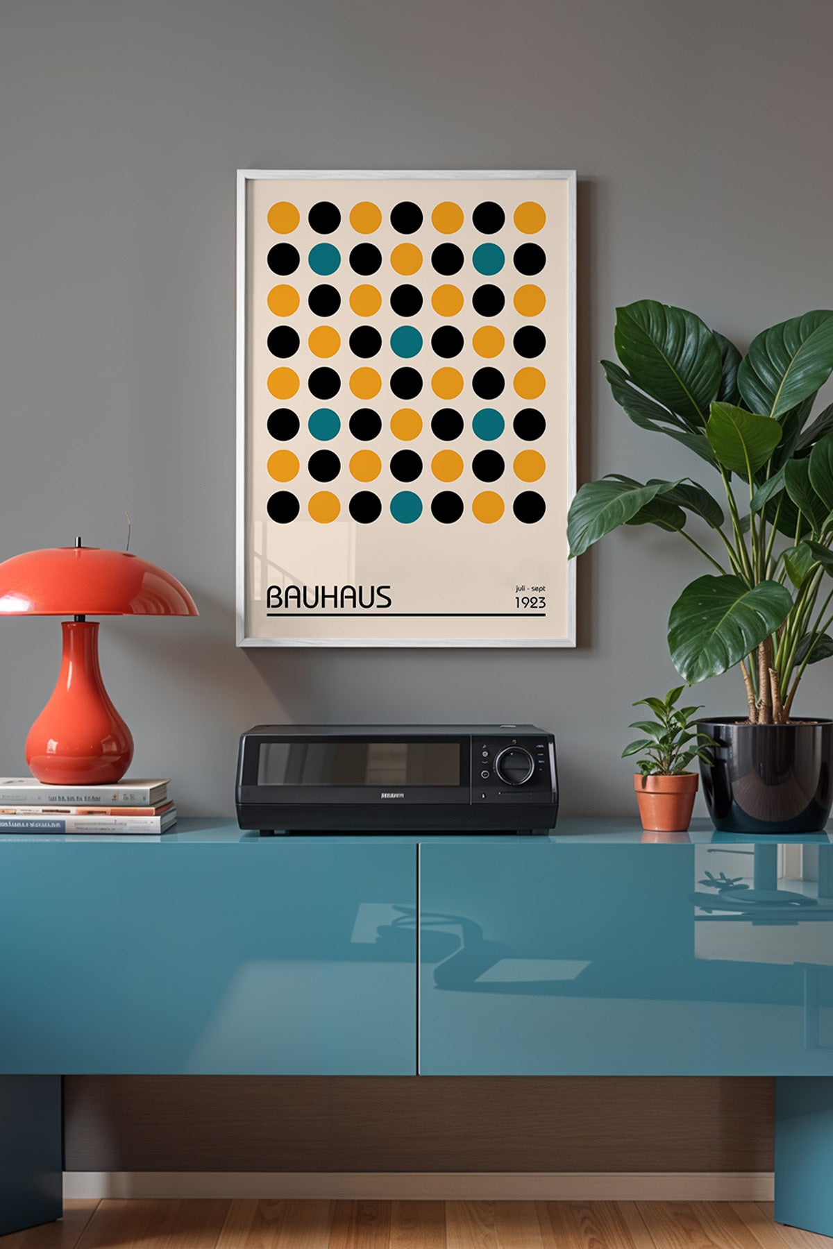 Bauhaus Serisi Beyaz Çerçeveli Poster, Tablo No:31