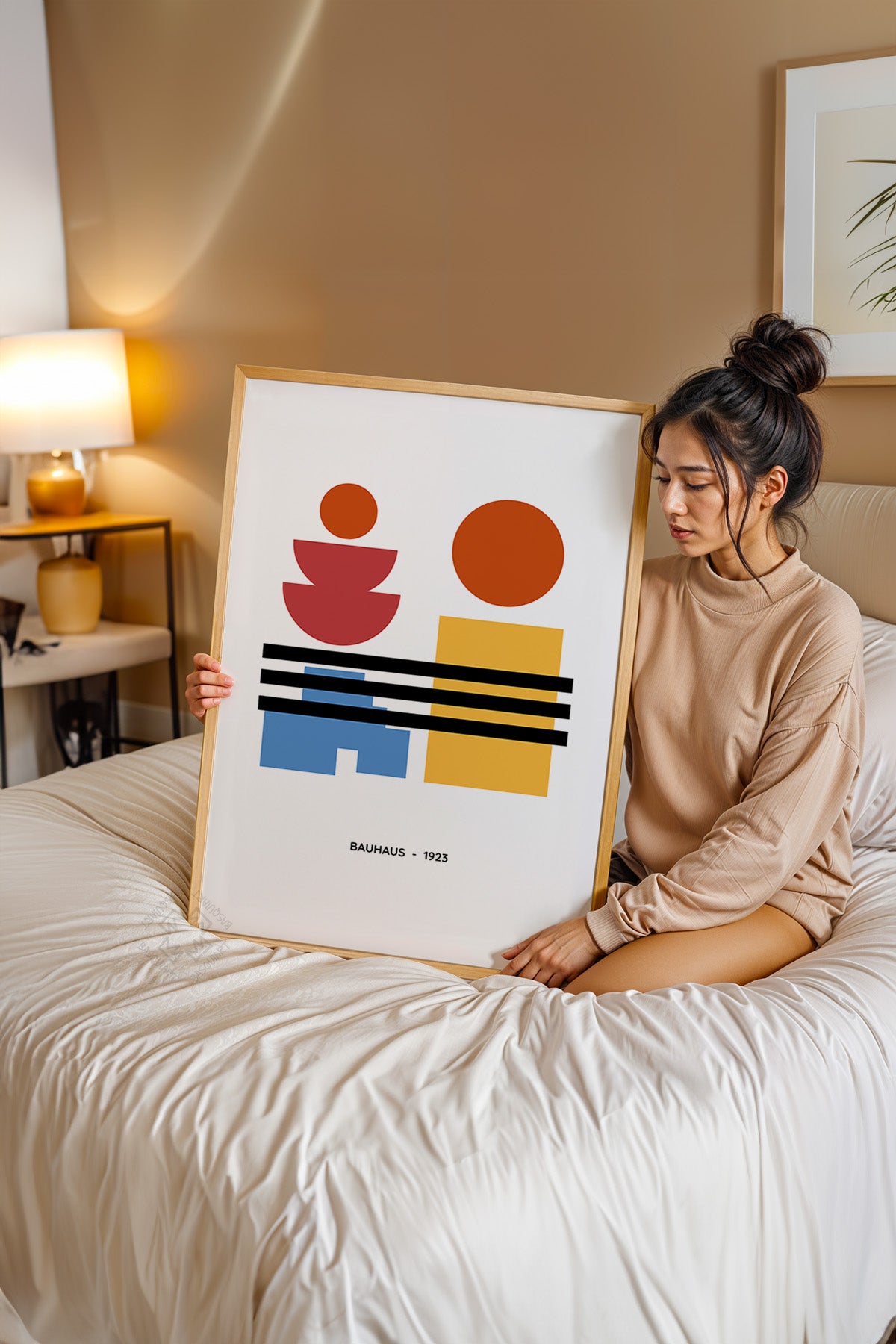 Bauhaus Serisi Ahşap Çerçeveli Poster, Tablo No:107