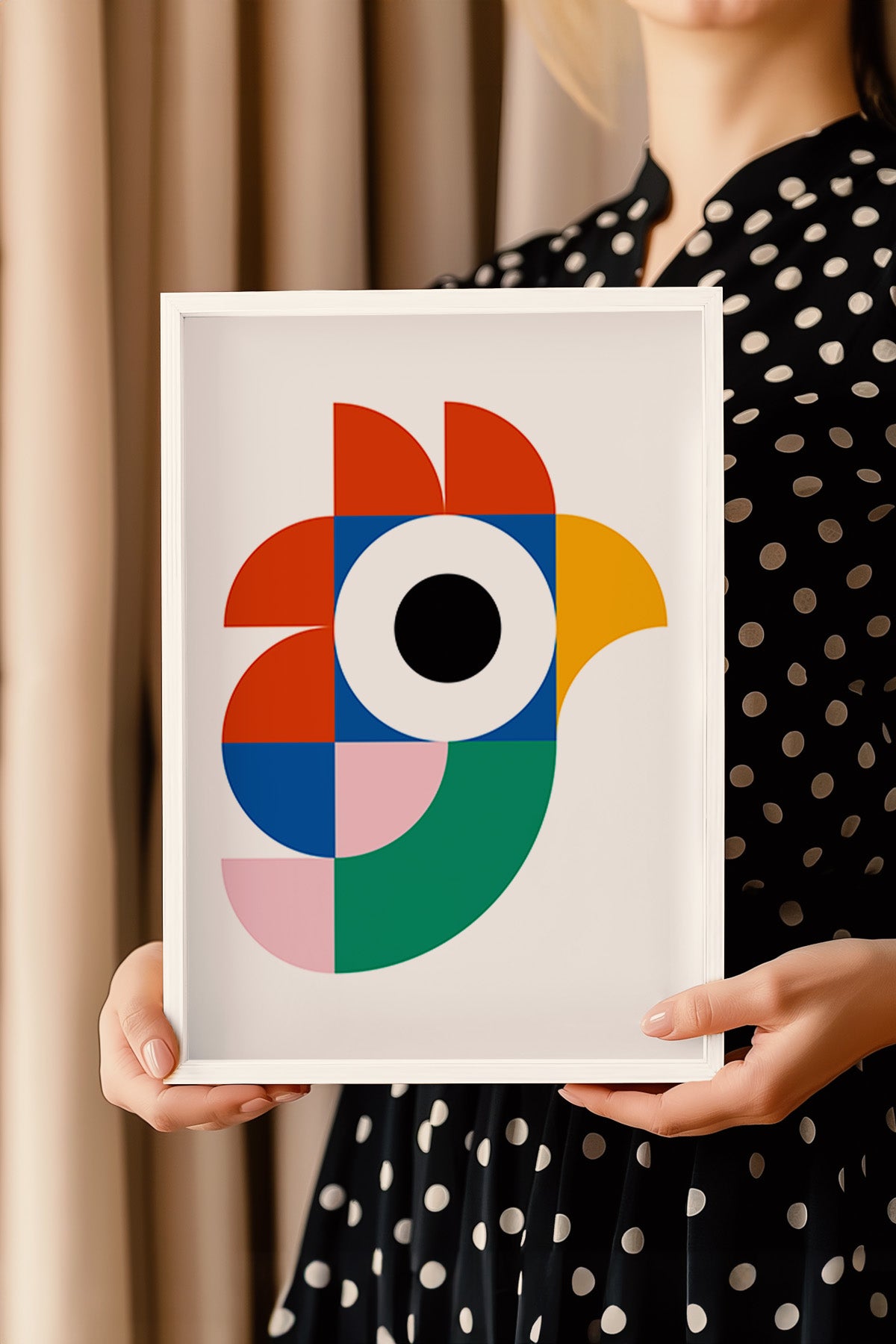 Bauhaus Serisi Beyaz Çerçeveli Poster, Tablo No:10