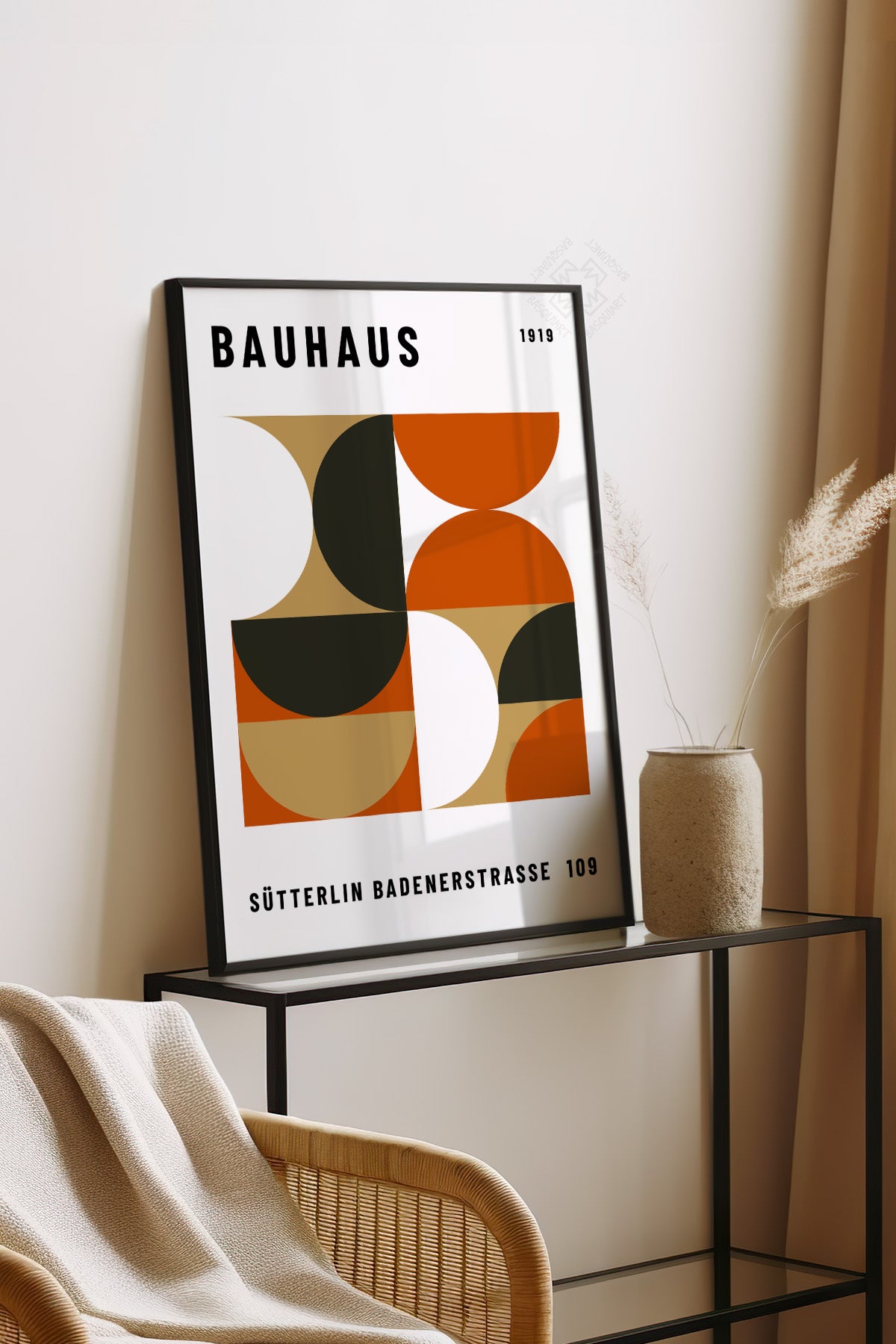 Bauhaus Serisi Siyah Çerçeveli Poster, Tablo No:90