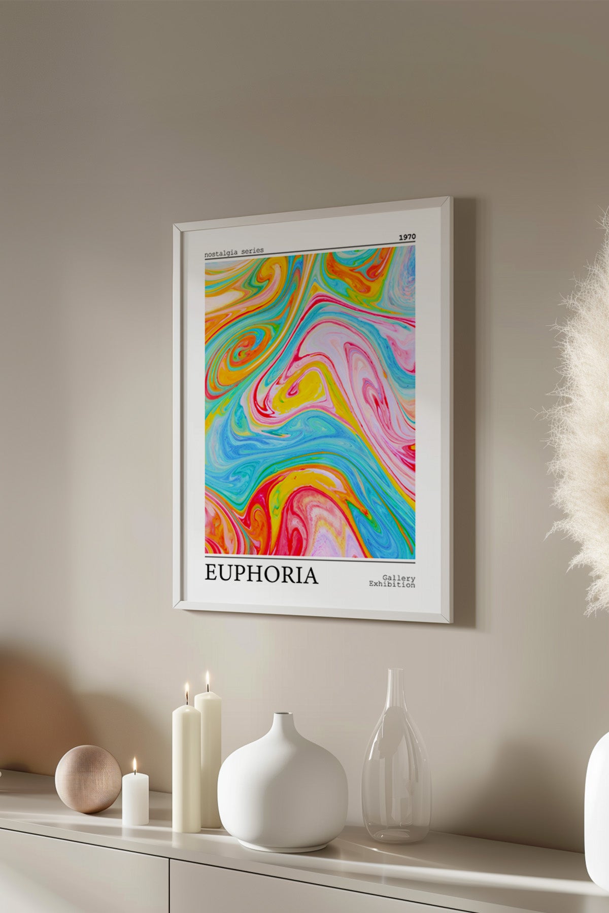 Aura Serisi Beyaz Çerçeveli Poster, Tablo No:58