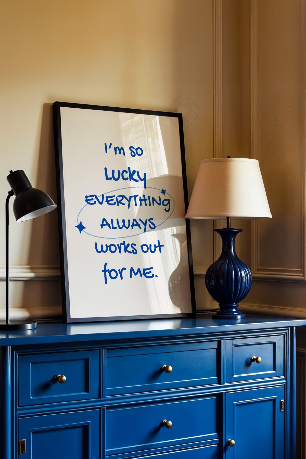 Lucky You Serisi Siyah Çerçeveli Poster, Tablo Duvar Dekoru No:29