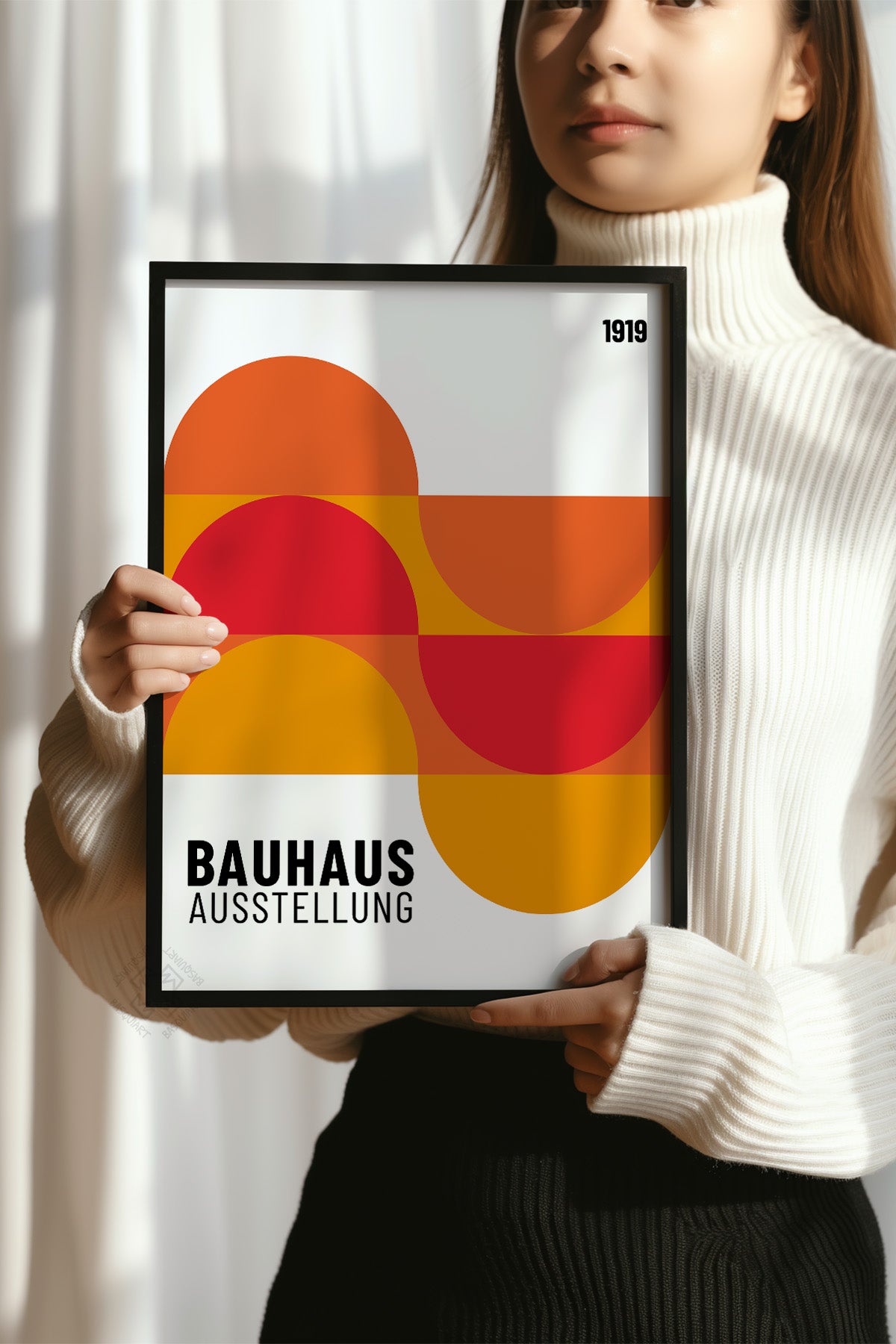 Bauhaus Serisi Siyah Çerçeveli Poster, Tablo No:86