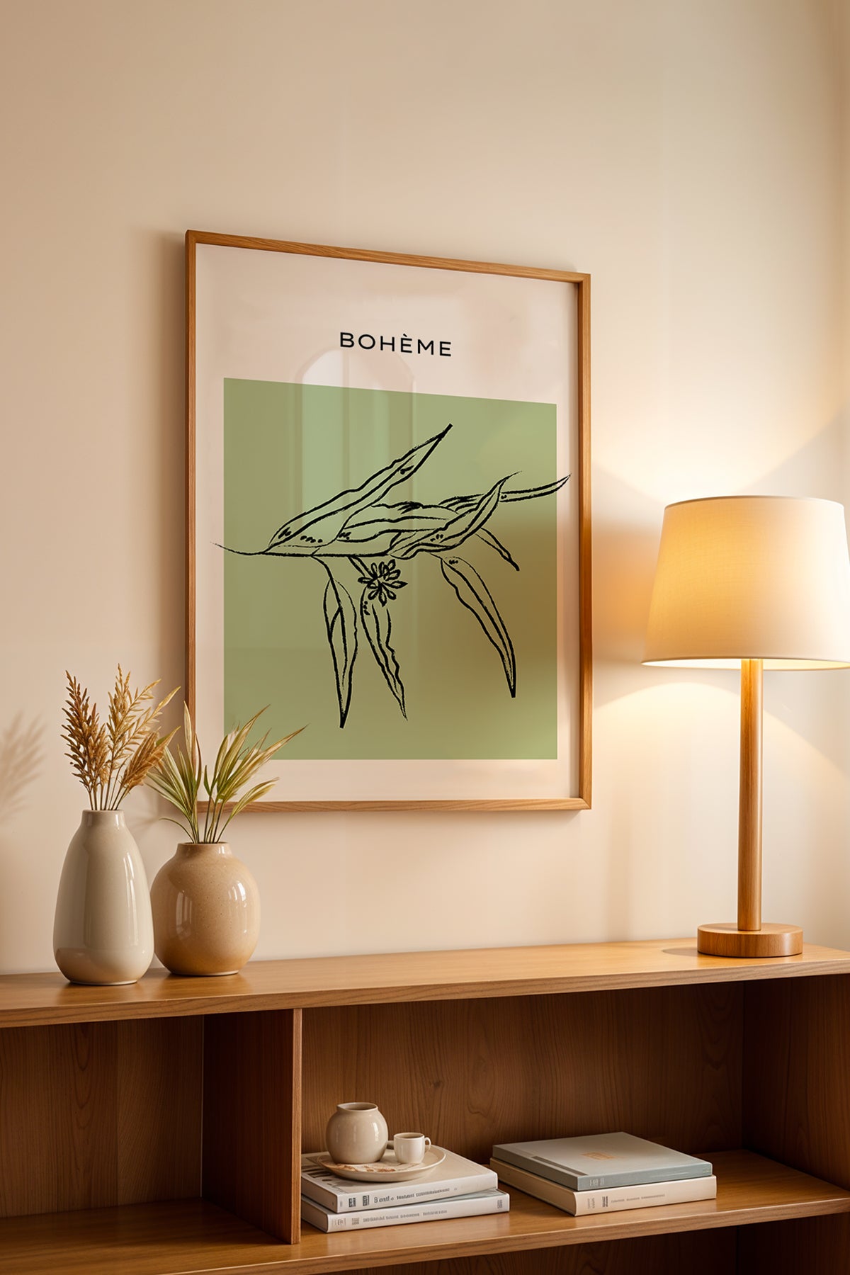 Bohemian Serisi Ahşap Çerçeveli Poster, Tablo No:60