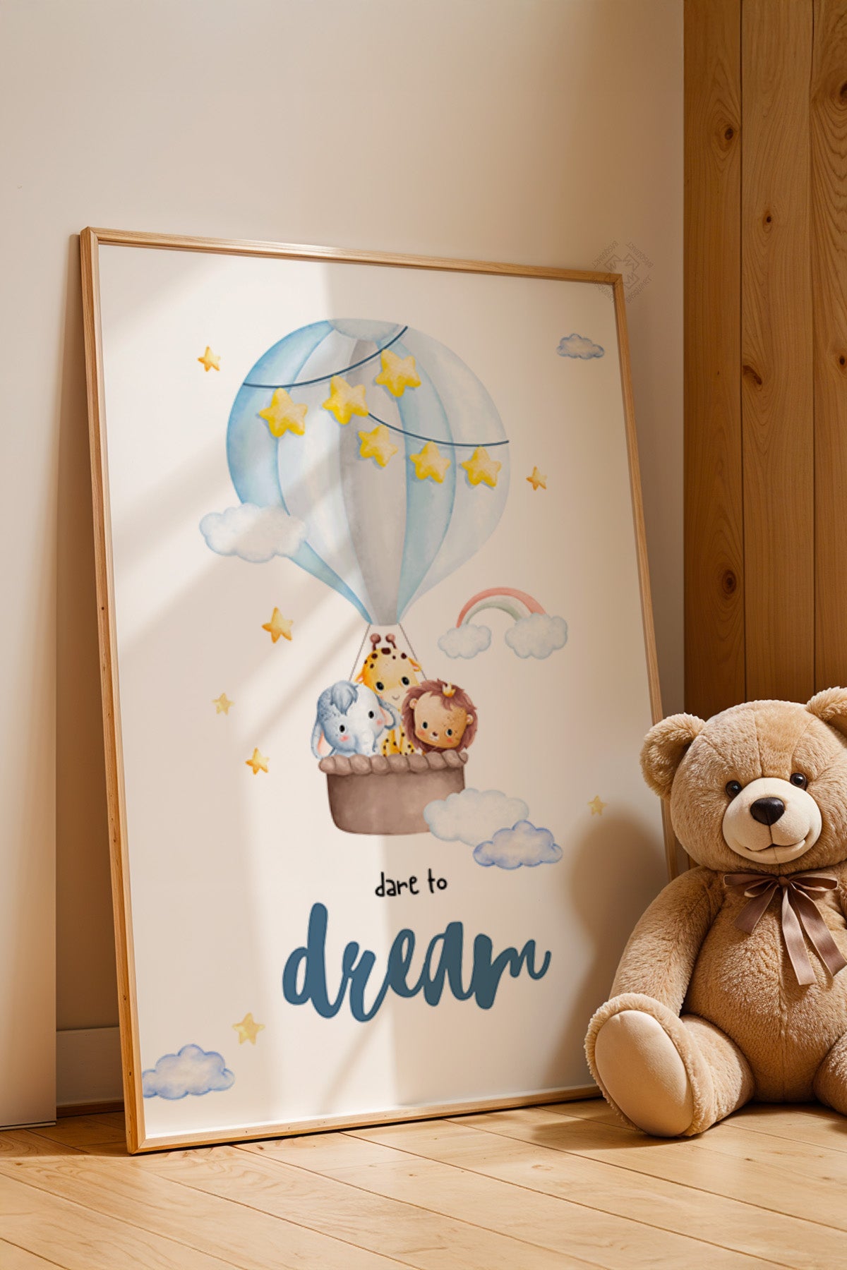 Çocuk Odası, Bebek Odası Ahşap Çerçeveli Poster, Tablo No:23
