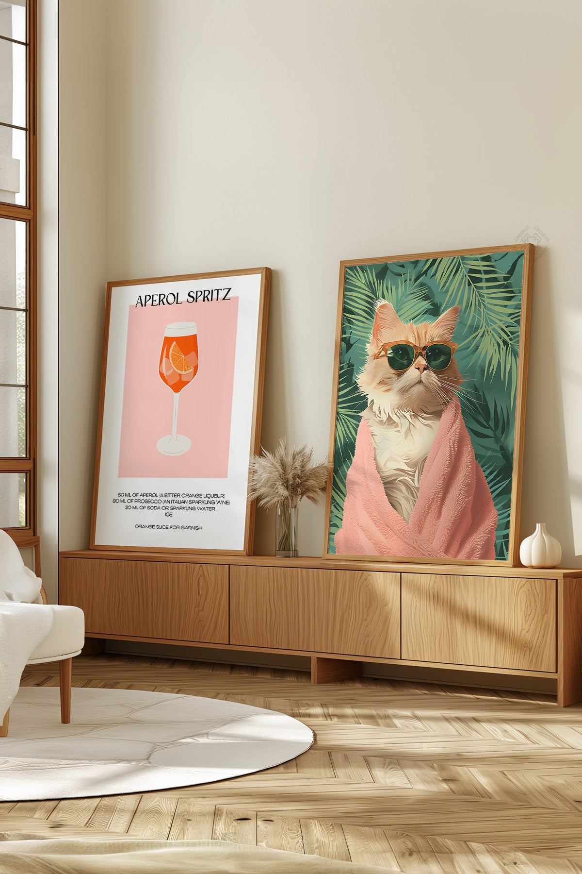 Modern 2'li Ahşap Çerçeveli Poster, Tablo Seti No:31