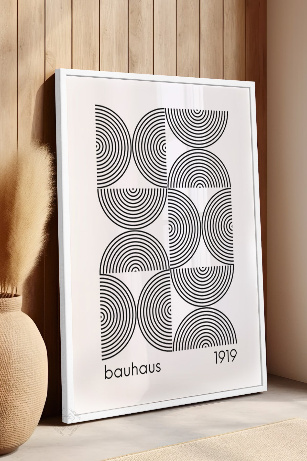 Bauhaus Serisi Beyaz Çerçeveli Poster, Tablo No:46