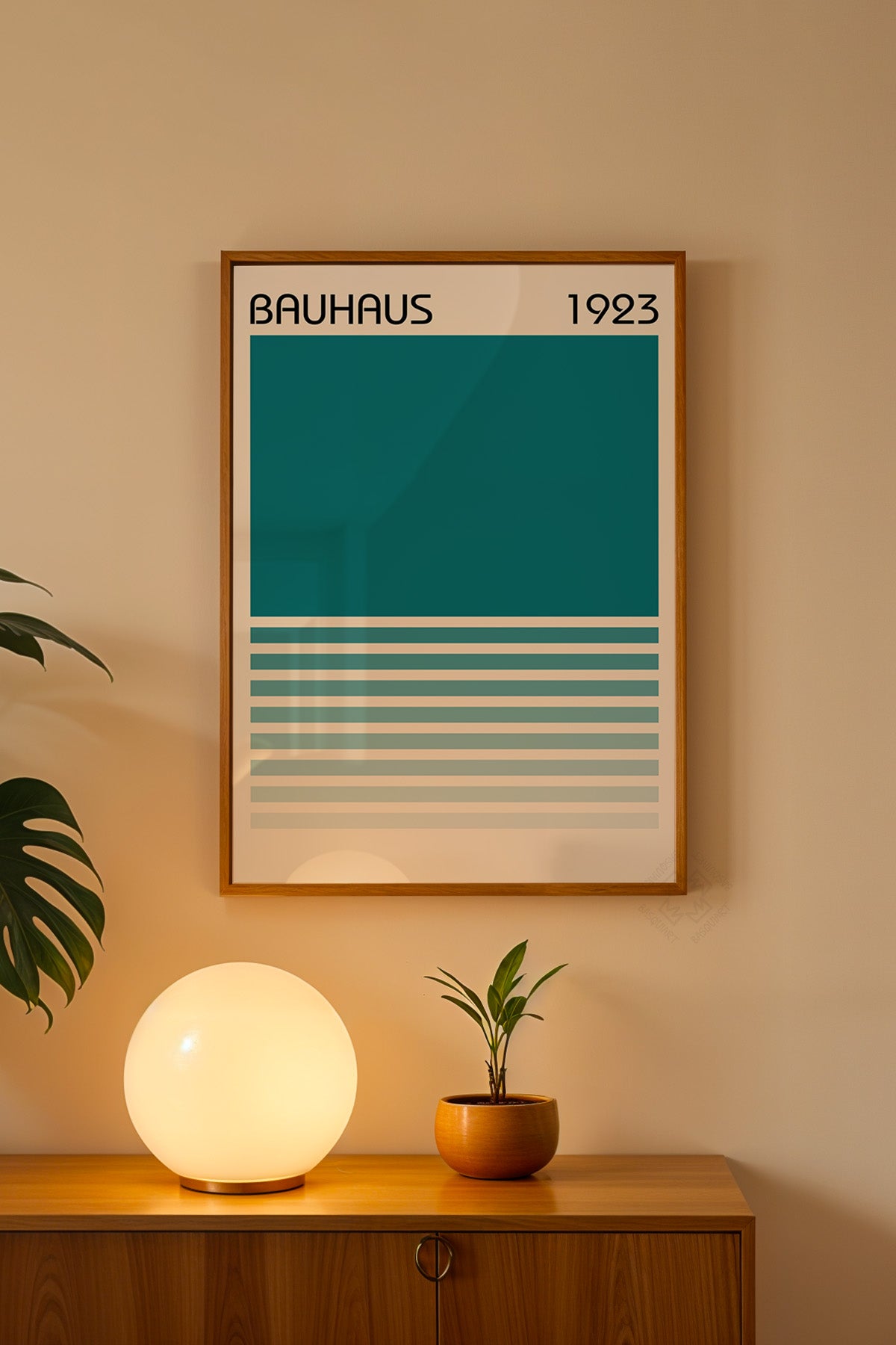 Bauhaus Serisi Ahşap Çerçeveli Poster, Tablo No:19