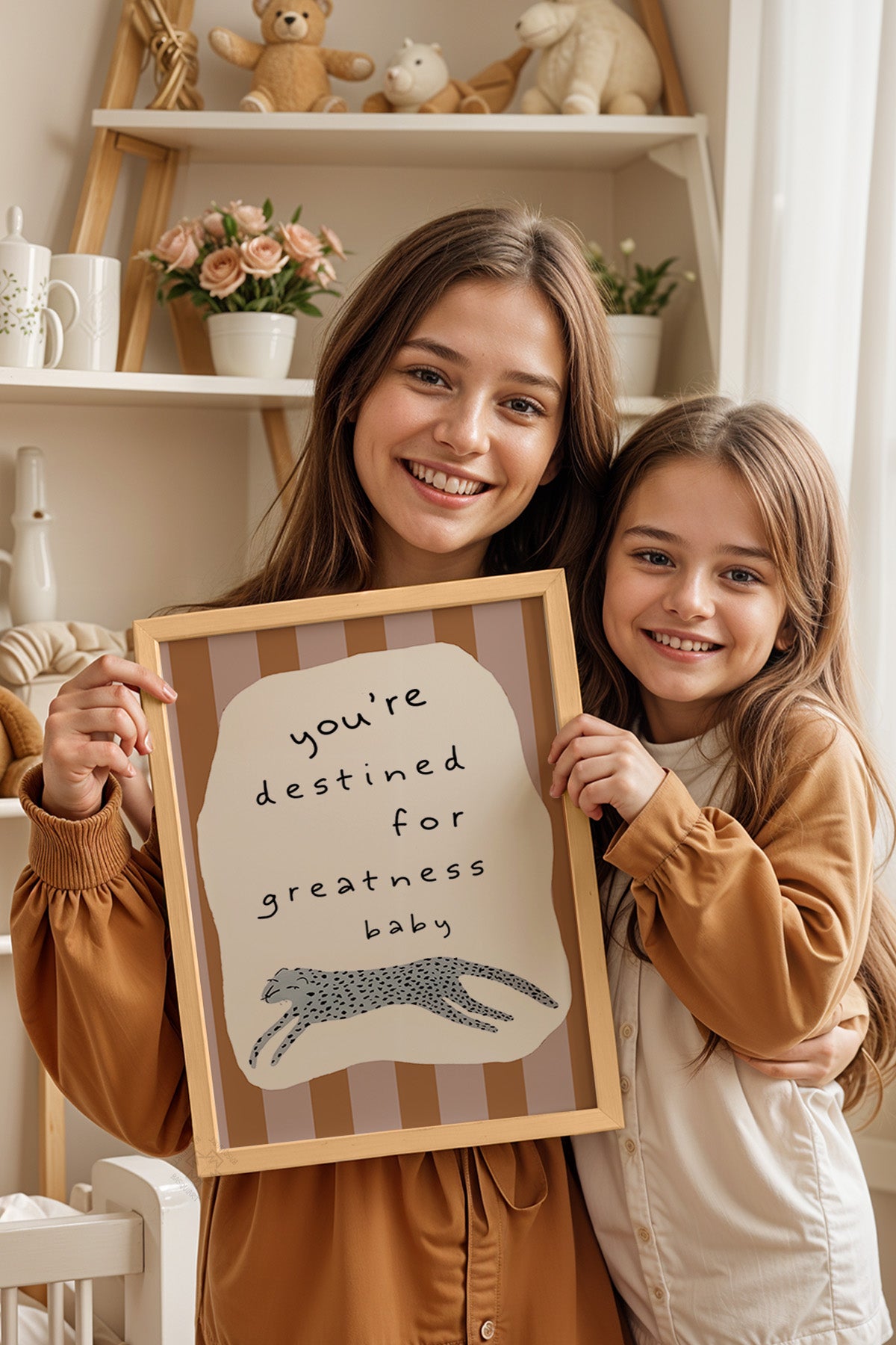 Çocuk Odası, Bebek Odası Ahşap Çerçeveli Poster, Tablo No:198