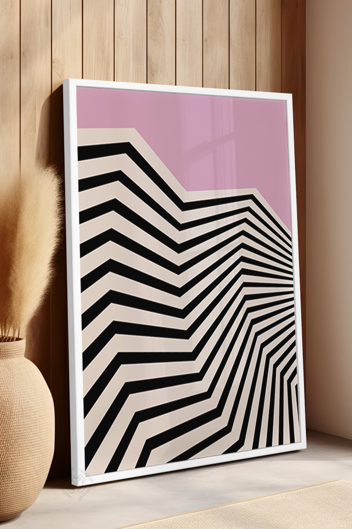 Bauhaus Serisi Beyaz Çerçeveli Poster, Tablo No:64