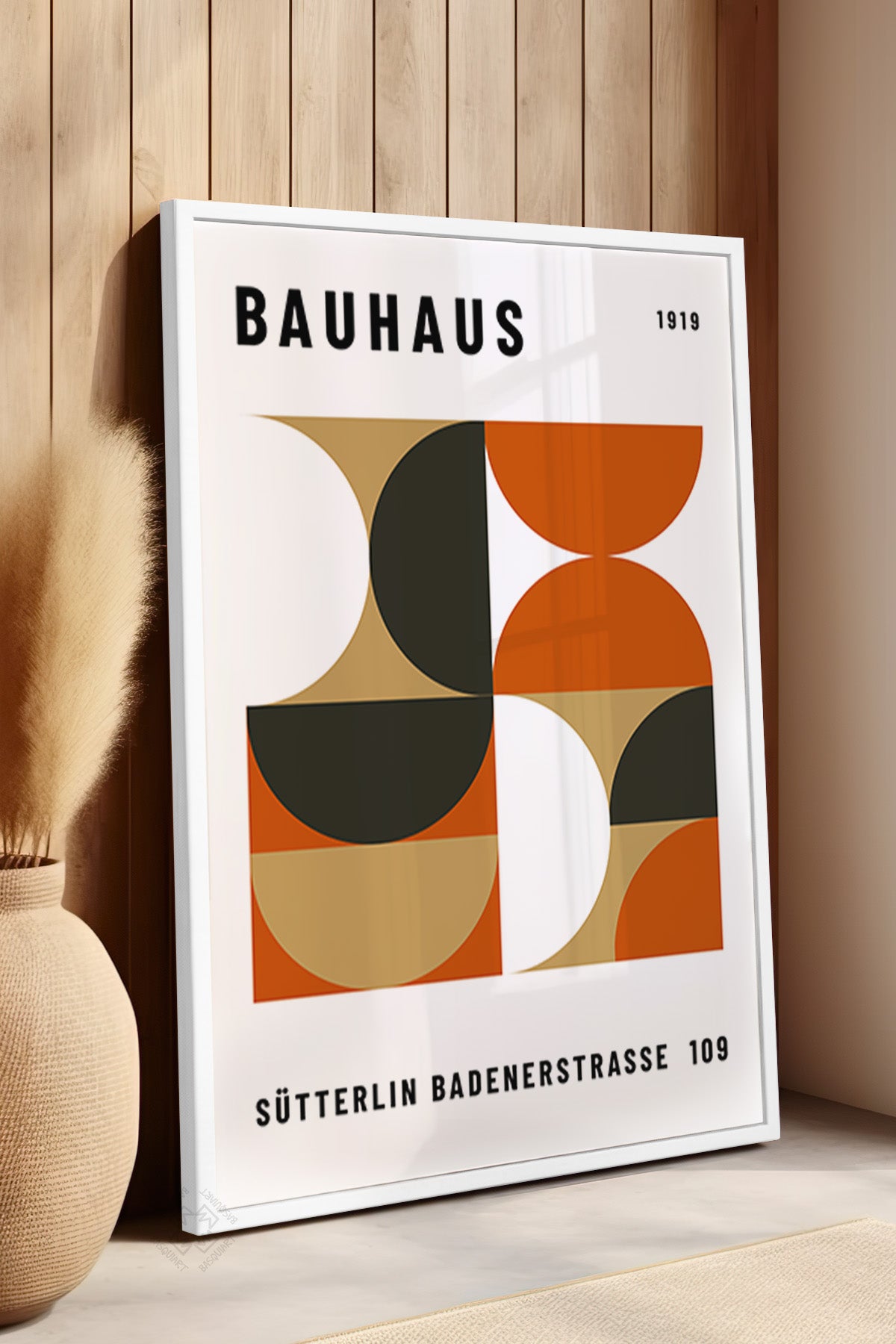 Bauhaus Serisi Beyaz Çerçeveli Poster, Tablo No:90
