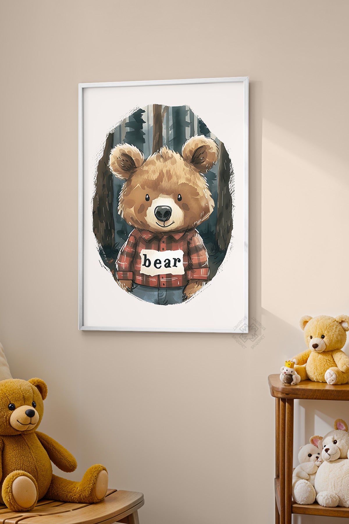 Çocuk Odası, Bebek Odası Beyaz Çerçeveli Poster, Tablo No:70