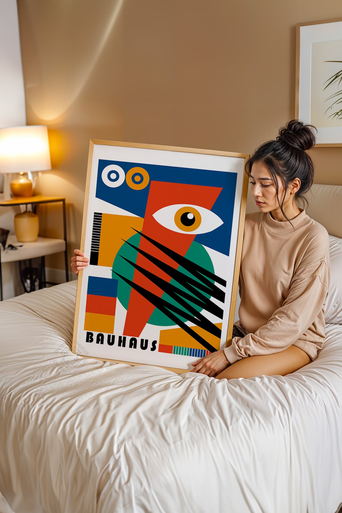 Bauhaus Serisi Ahşap Çerçeveli Poster, Tablo No:1