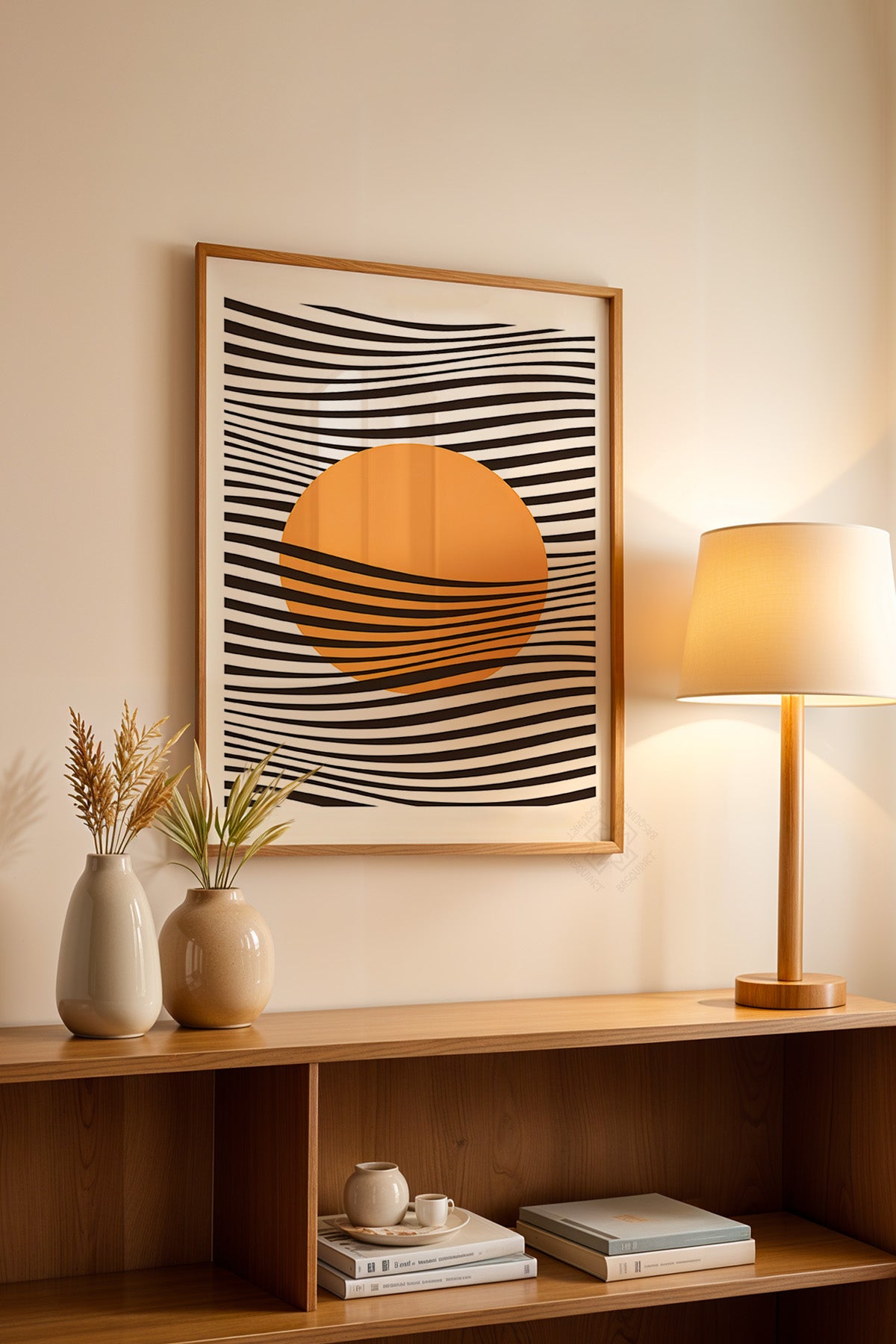 Bauhaus Serisi Ahşap Çerçeveli Poster, Tablo No:34