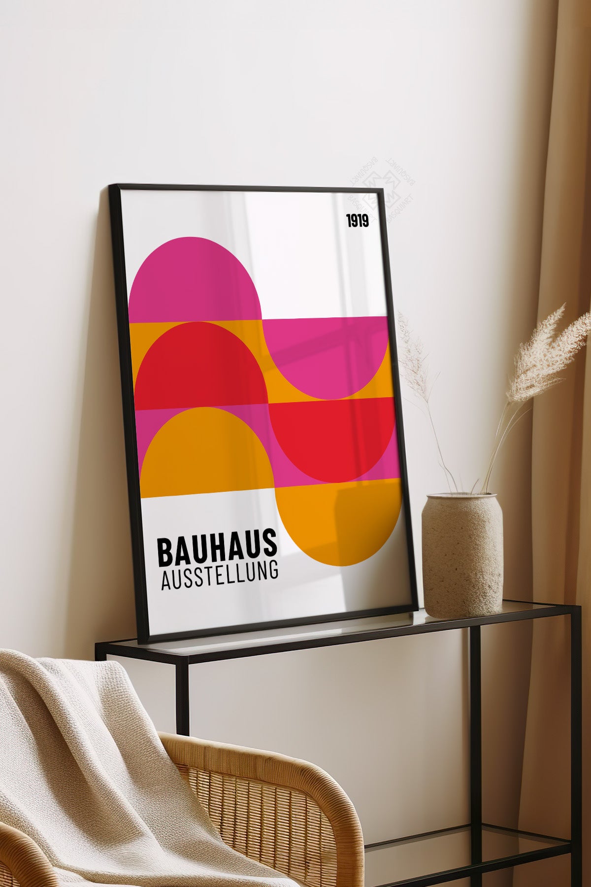 Bauhaus Serisi Siyah Çerçeveli Poster, Tablo No:87