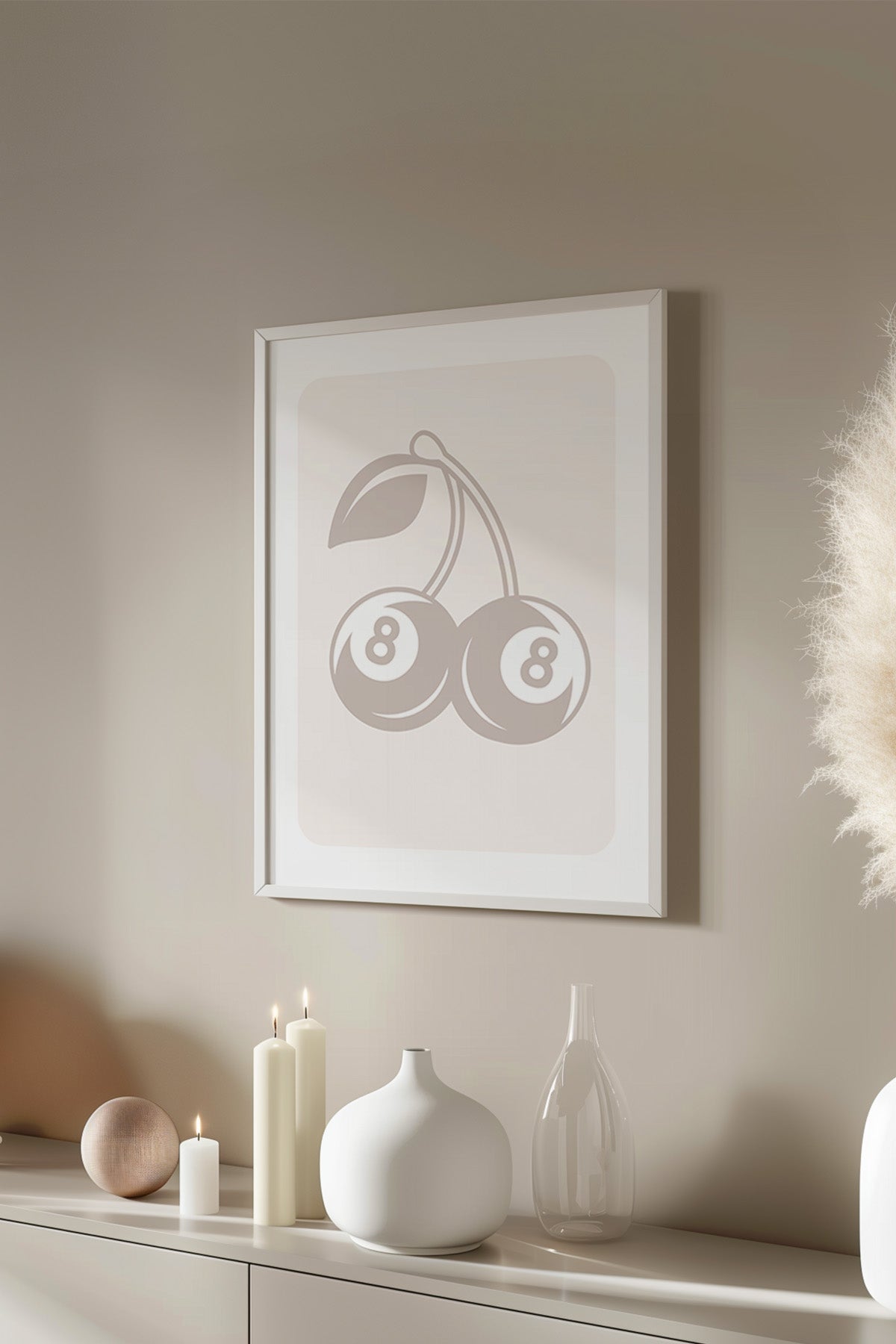 Lucky You Serisi Beyaz Çerçeveli Poster, Tablo Duvar Dekoru No:14