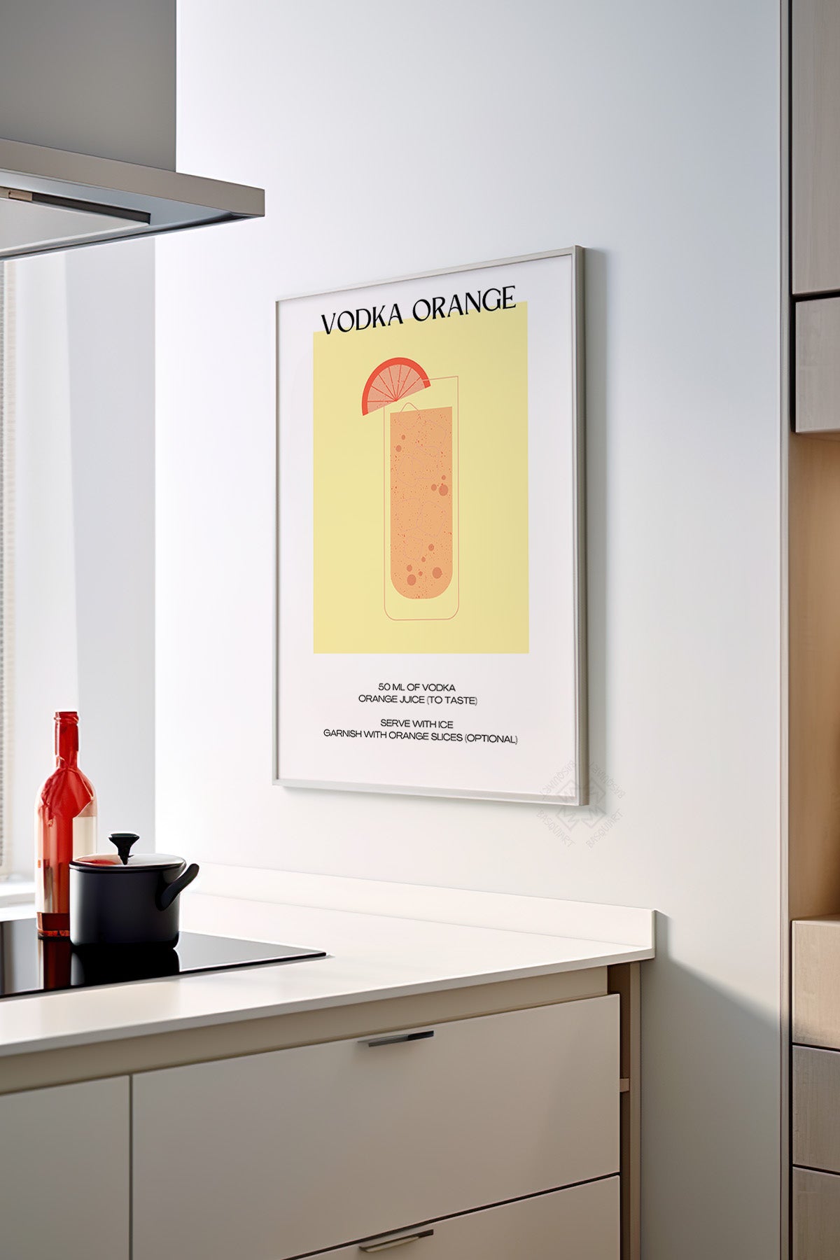 Kokteyl Serisi Beyaz Çerçeveli Poster, Tablo, Cafe, Restoran, Mutfak Duvar Dekoru No:18
