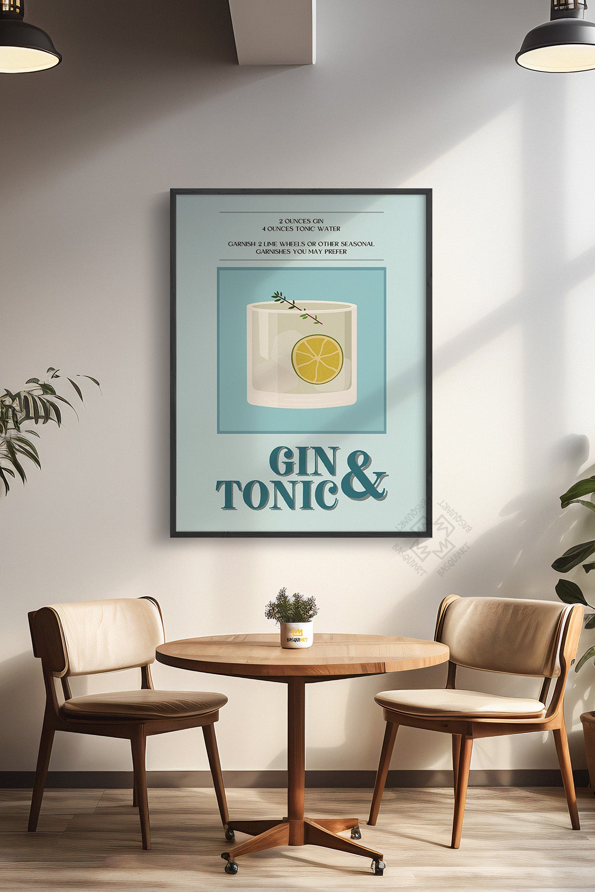 Kokteyl Serisi Siyah Çerçeveli Poster, Tablo, Cafe, Restoran, Mutfak Duvar Dekoru No:52