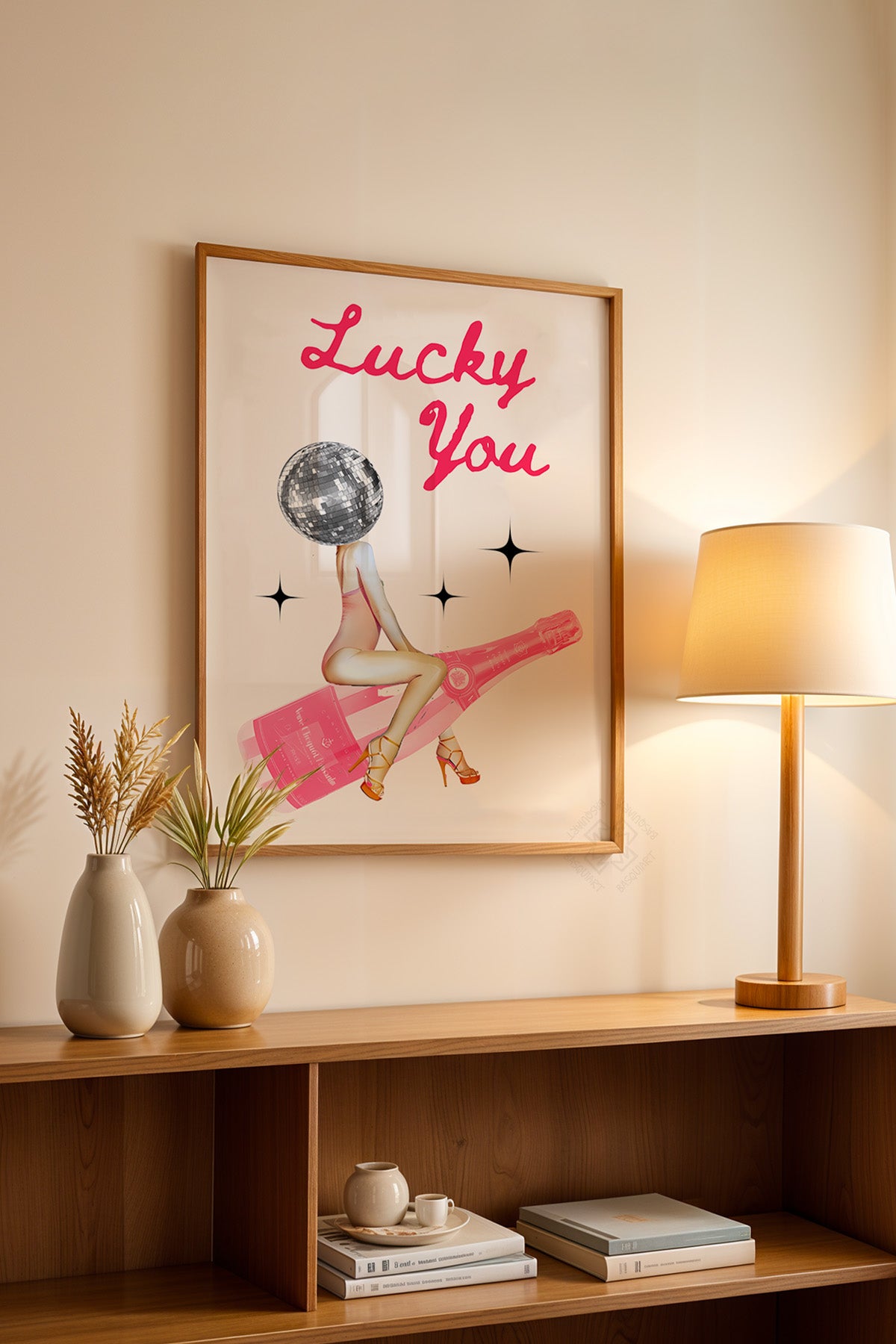 Lucky You Serisi Ahşap Çerçeveli Poster, Tablo Duvar Dekoru No:90