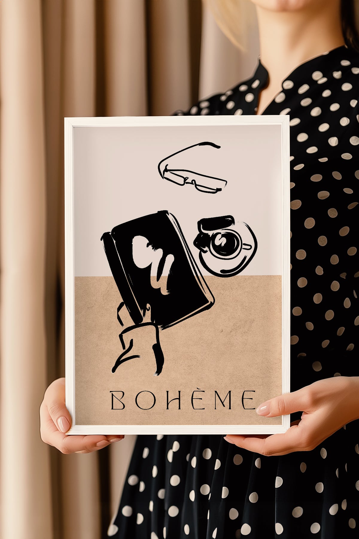 Bohemian Serisi Beyaz Çerçeveli Poster, Tablo No:68