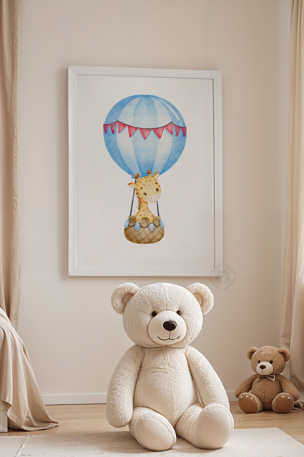 Çocuk Odası, Bebek Odası Beyaz Çerçeveli Poster, Tablo No:7