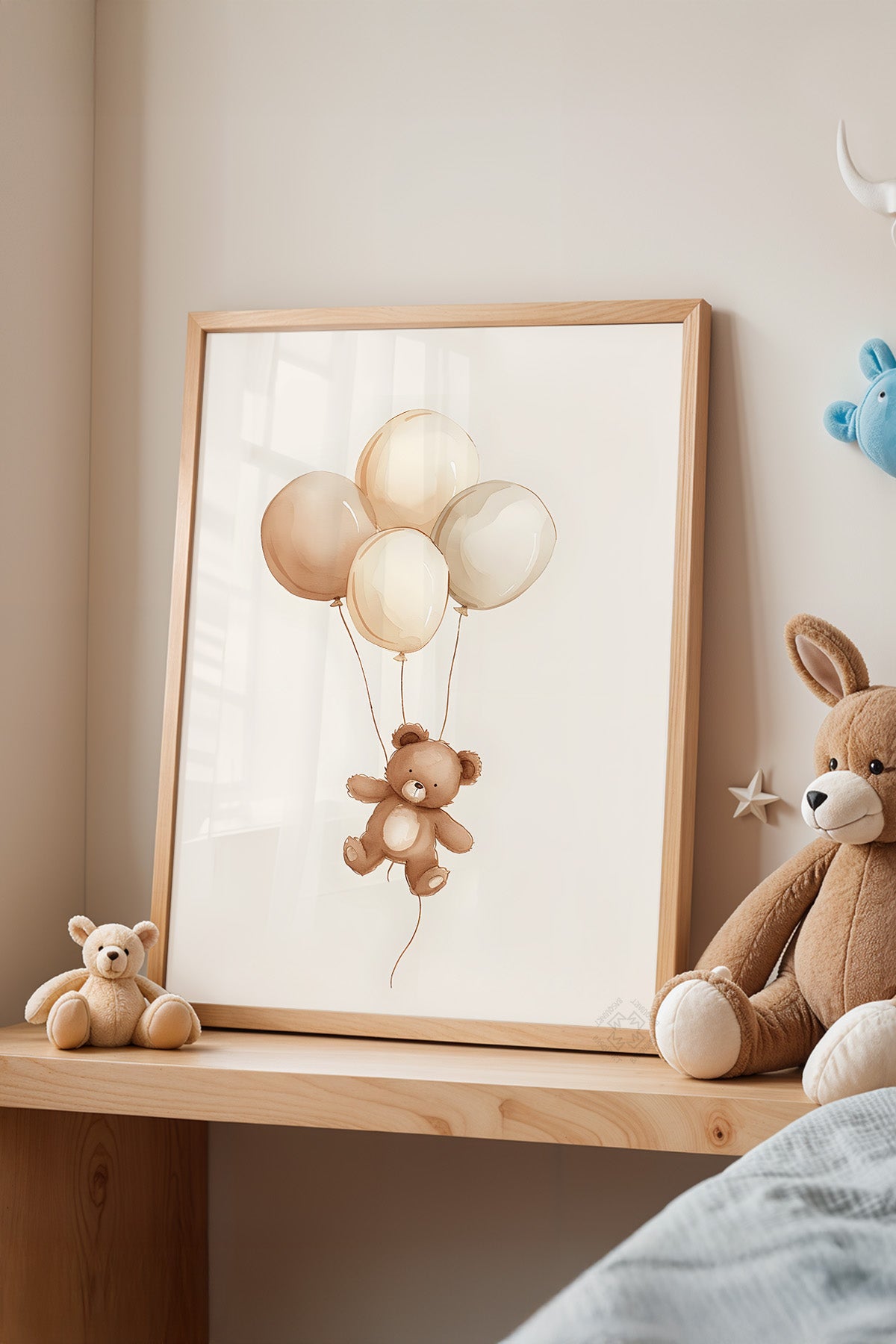 Çocuk Odası, Bebek Odası Ahşap Çerçeveli Poster, Tablo No:104