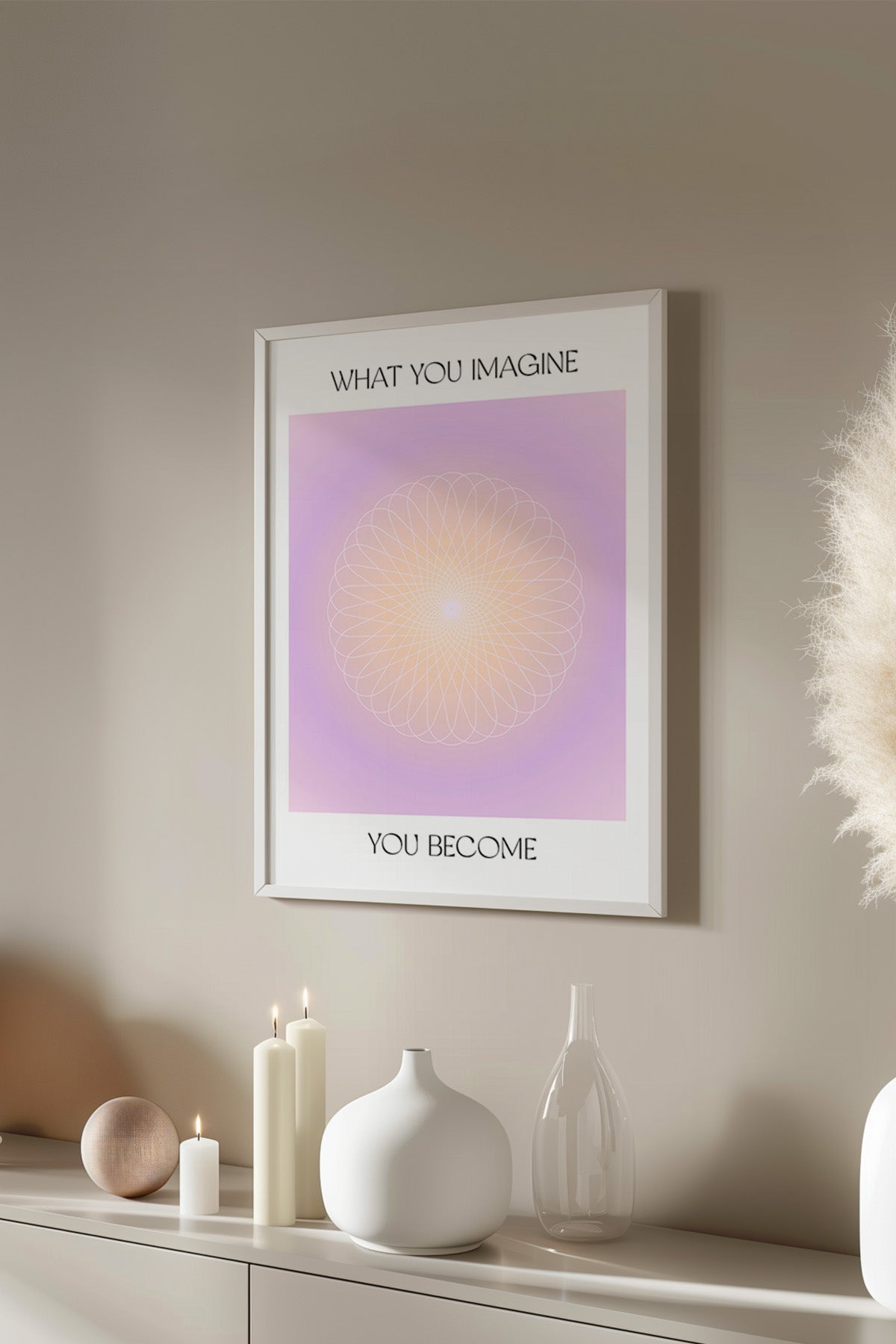 Aura Serisi Beyaz Çerçeveli Poster, Tablo No:14
